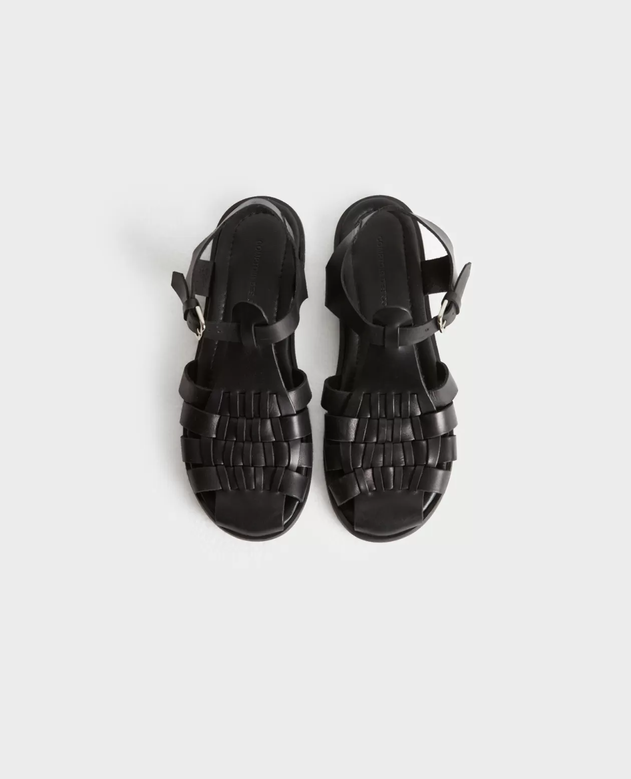 Clearance Comptoir des Cotonniers Braided Leather Sandals 8853 09 Black
