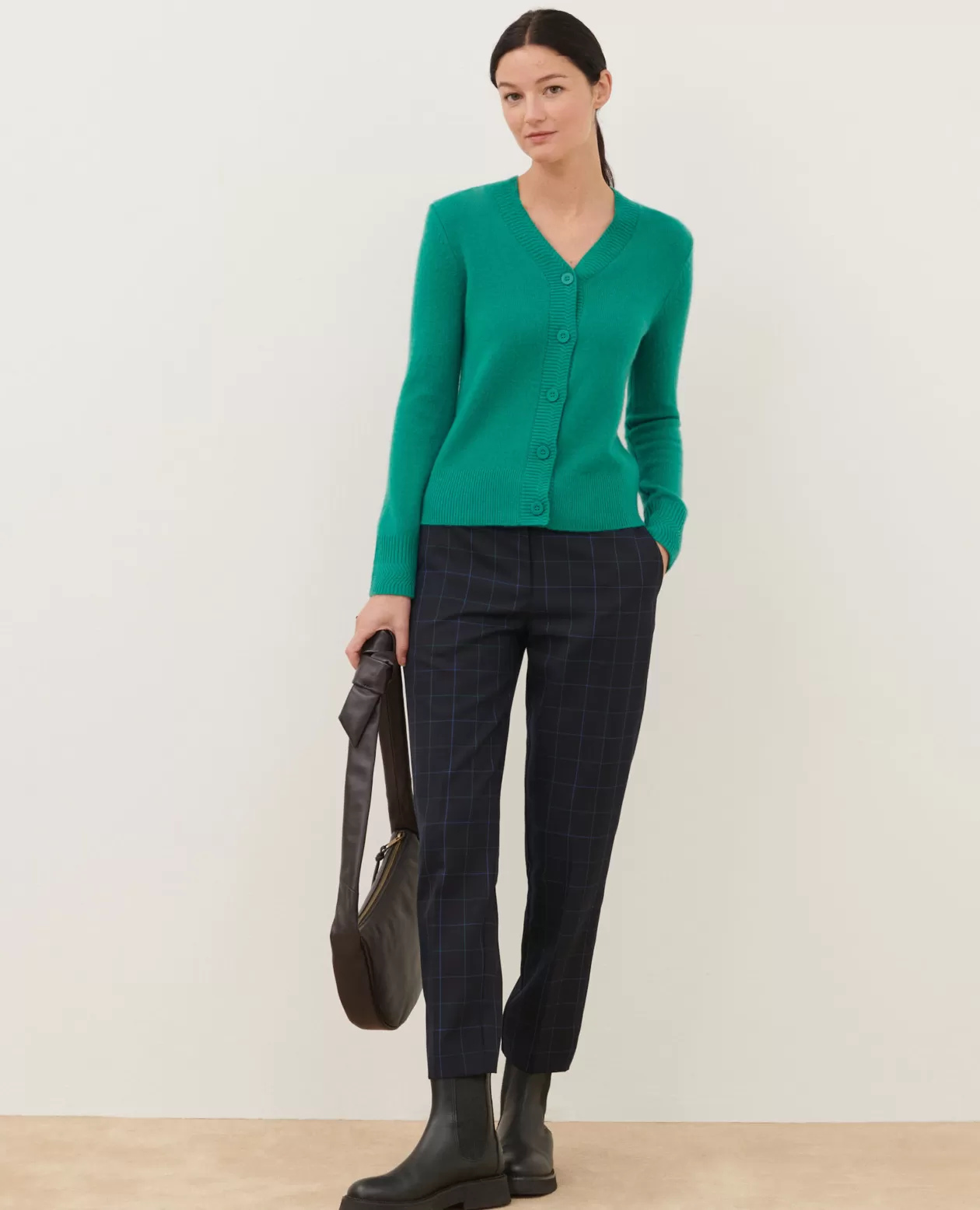 New Comptoir des Cotonniers Cashmere Cardigan 0553 Emerald Green