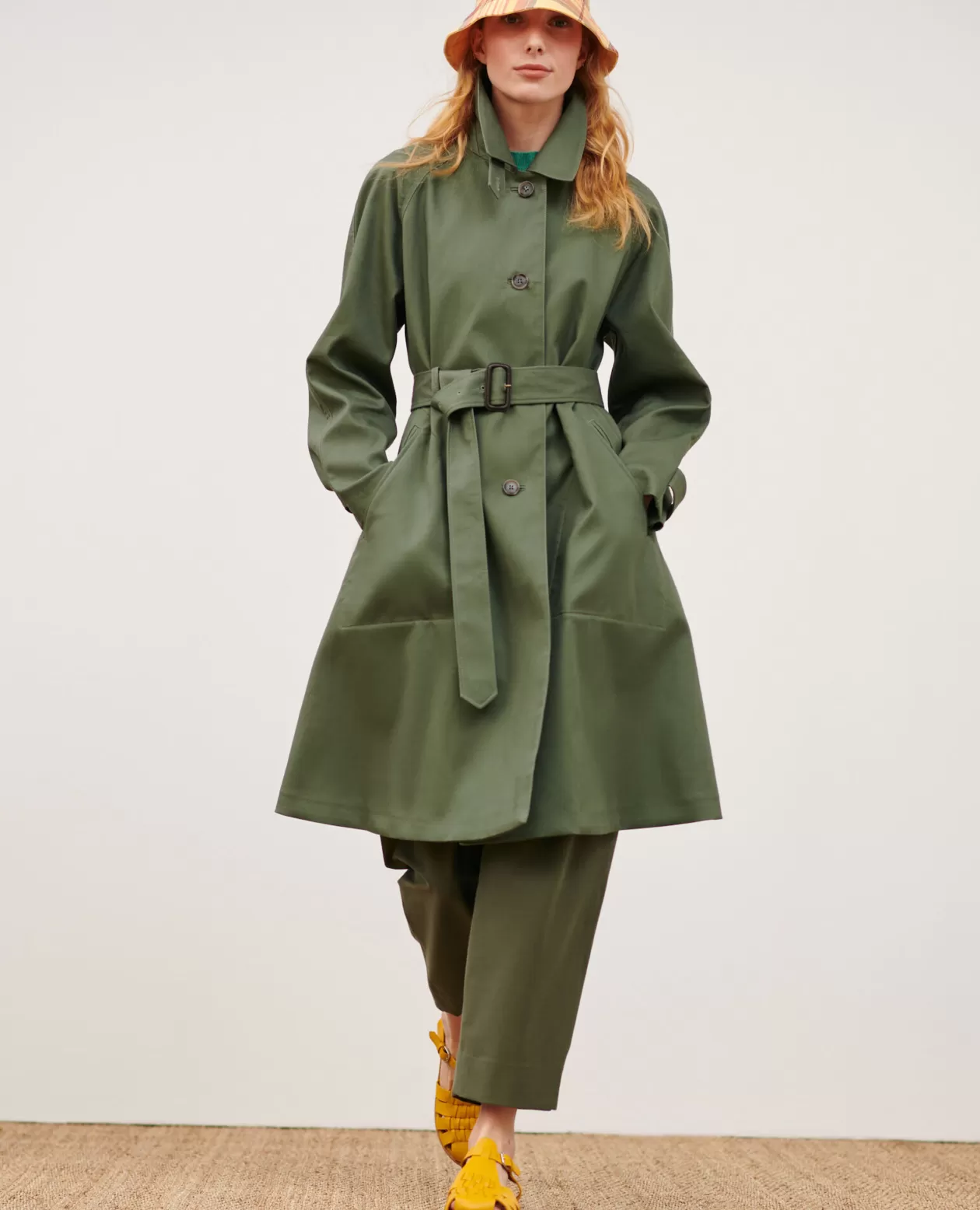 Online Comptoir des Cotonniers Catherine - Loose Trench 0571 Thyme Green