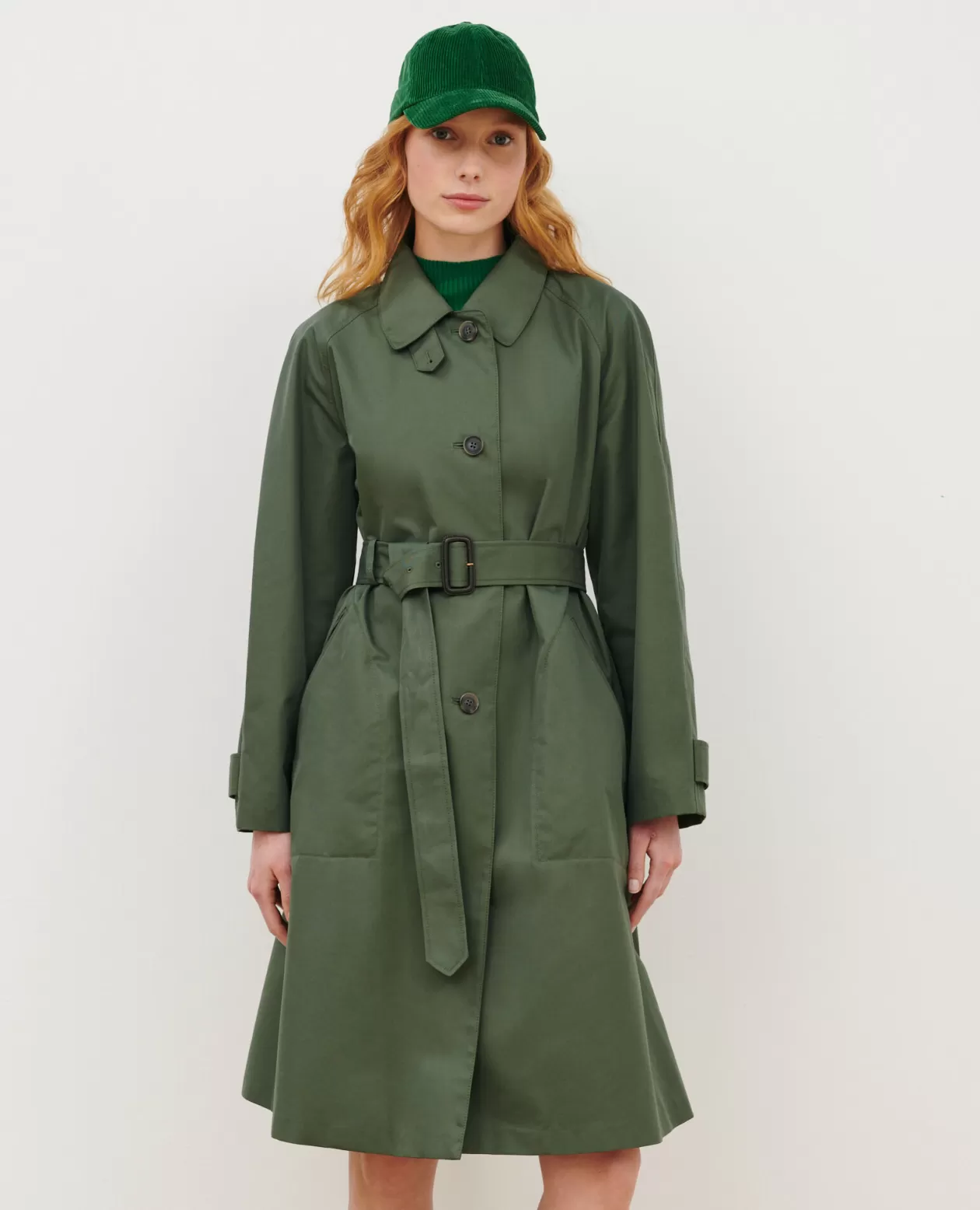 Online Comptoir des Cotonniers Catherine - Loose Trench 0571 Thyme Green