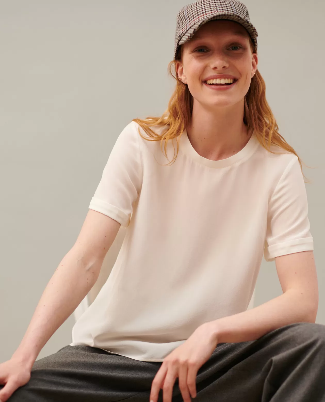Fashion Comptoir des Cotonniers Corinne - Silk T-Shirt 01 White
