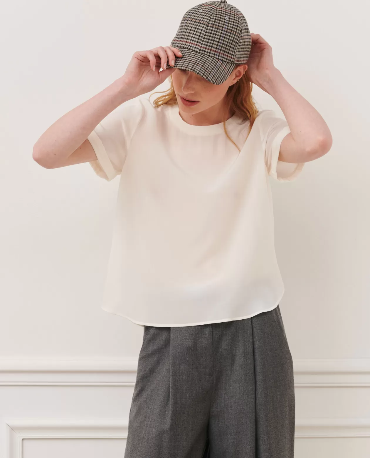 Fashion Comptoir des Cotonniers Corinne - Silk T-Shirt 01 White