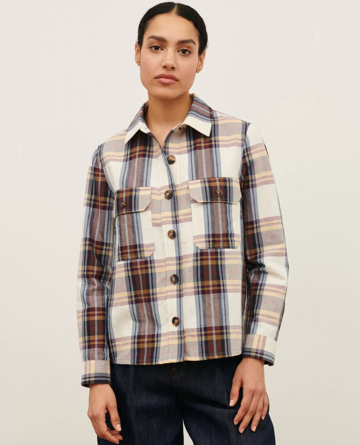 Online Comptoir des Cotonniers Cotton Blend Overshirt 0180 Wine
