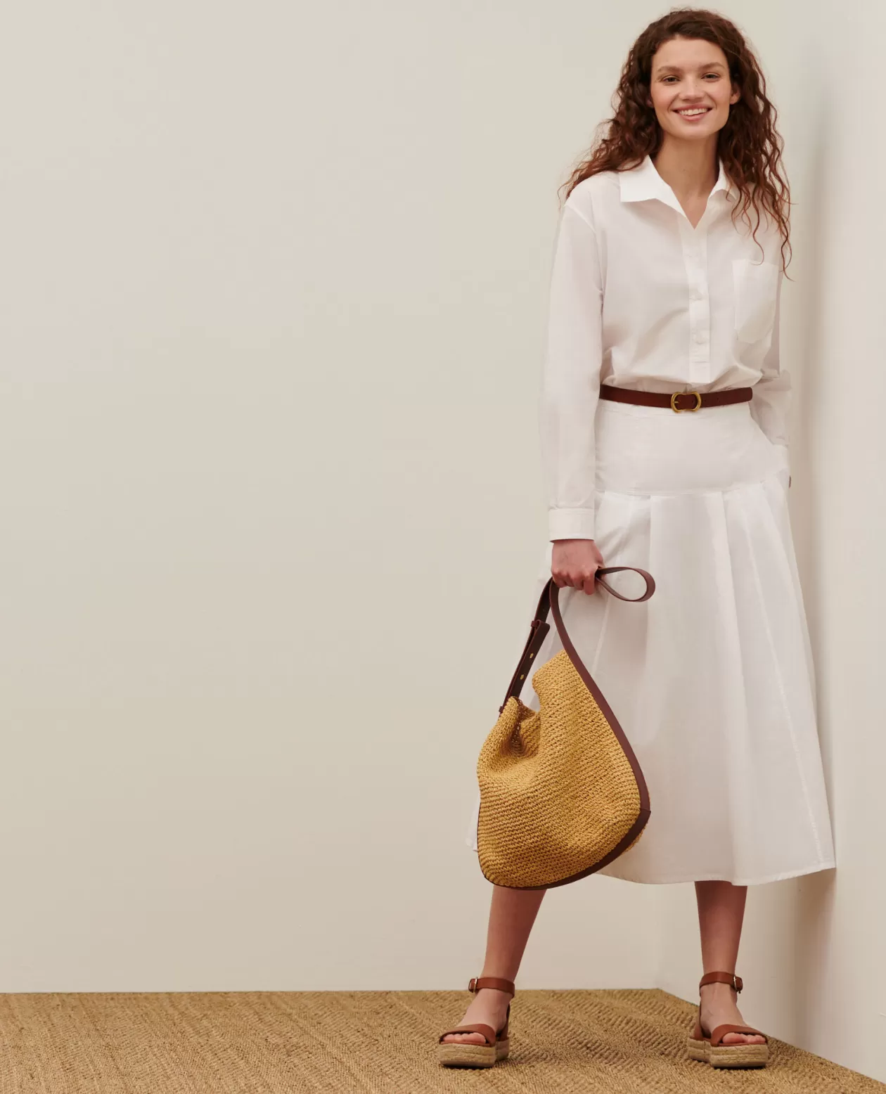 Best Sale Comptoir des Cotonniers Cotton Maxi Skirt 0007 White