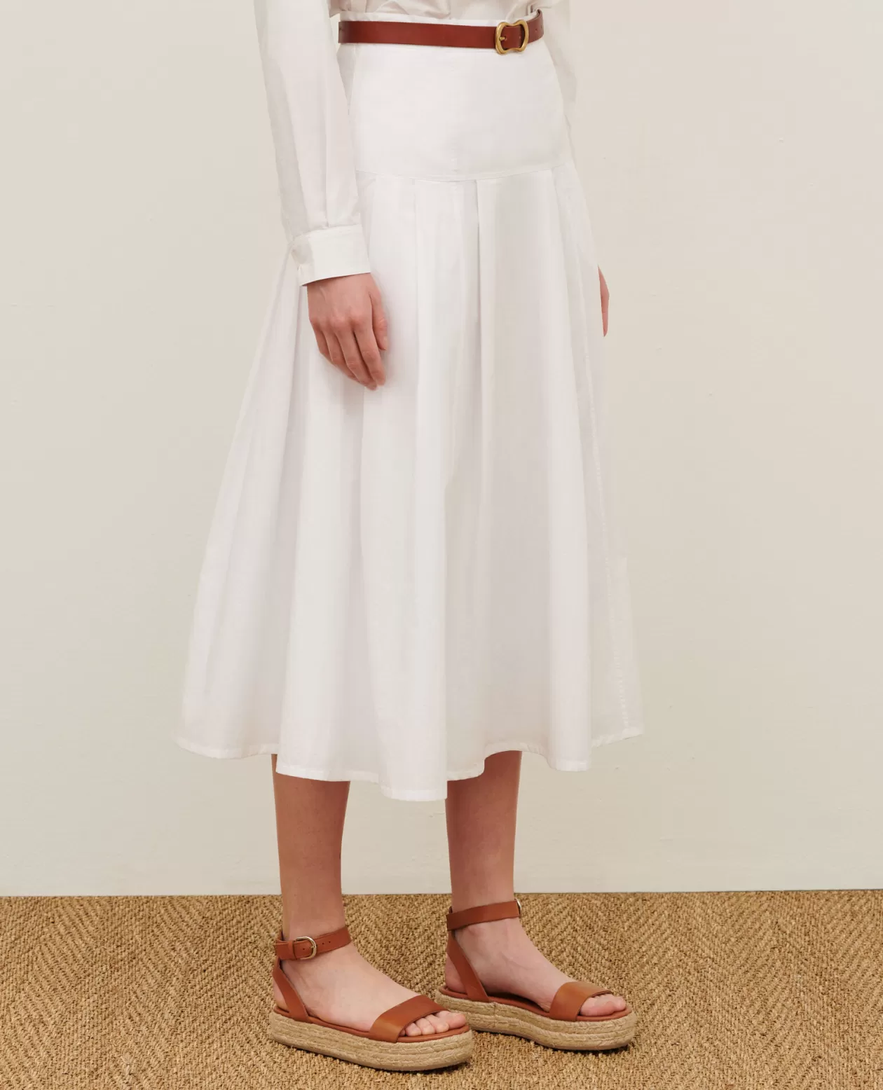 Best Sale Comptoir des Cotonniers Cotton Maxi Skirt 0007 White