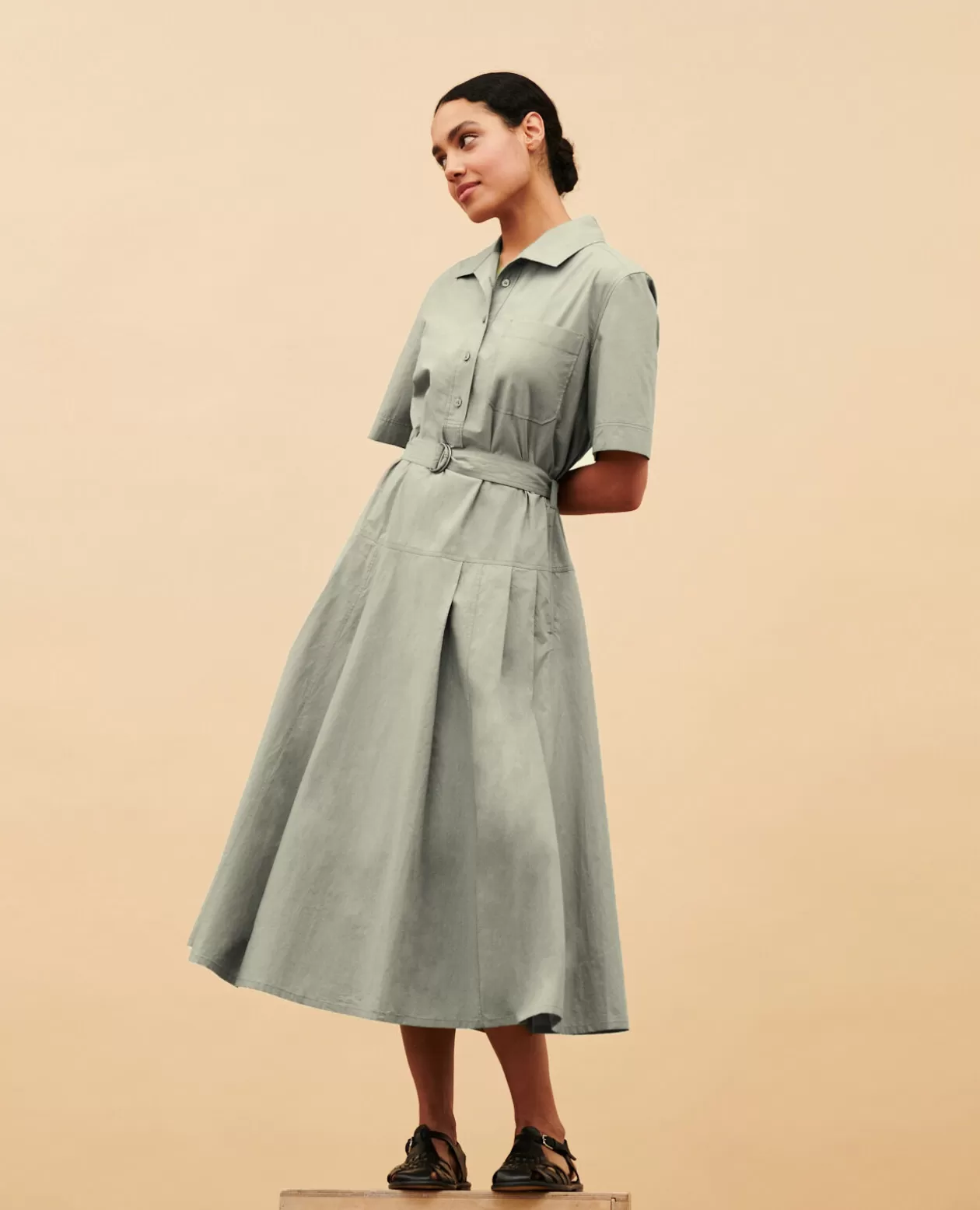 Best Comptoir des Cotonniers Cotton Midi Dress 0560 Vetiver
