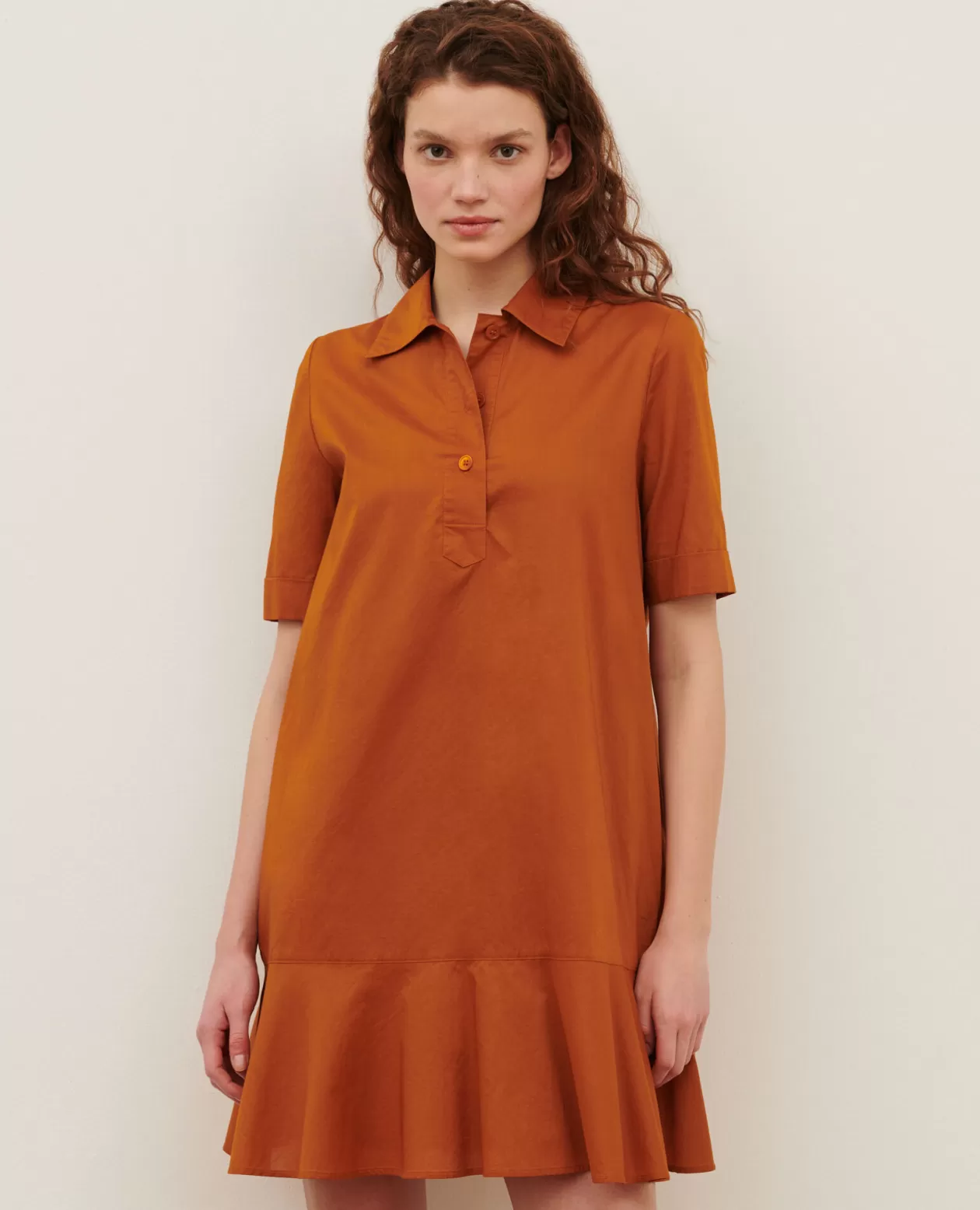 Sale Comptoir des Cotonniers Cotton Polo Dress 29 Orange