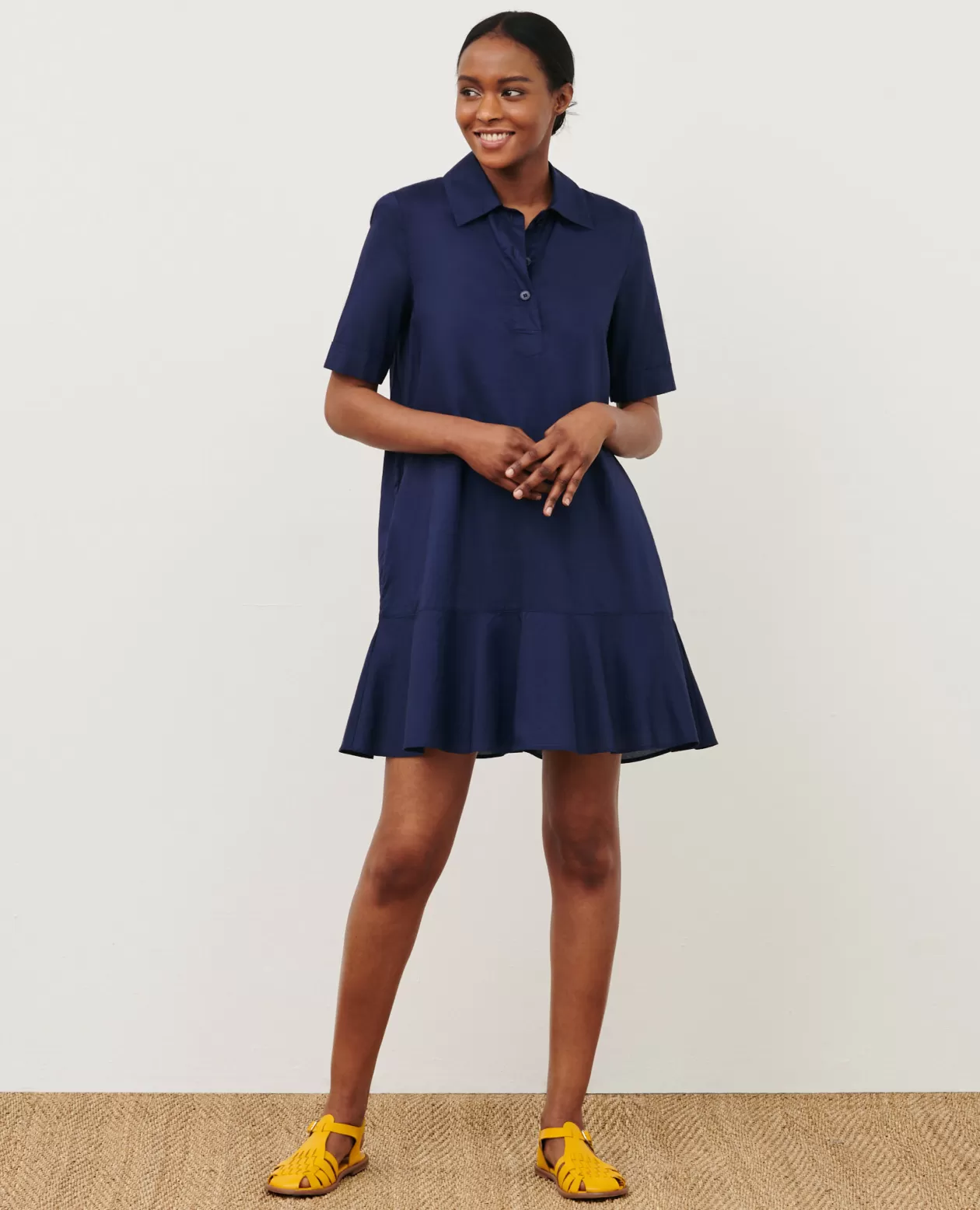 Cheap Comptoir des Cotonniers Cotton Polo Dress 68 Blue