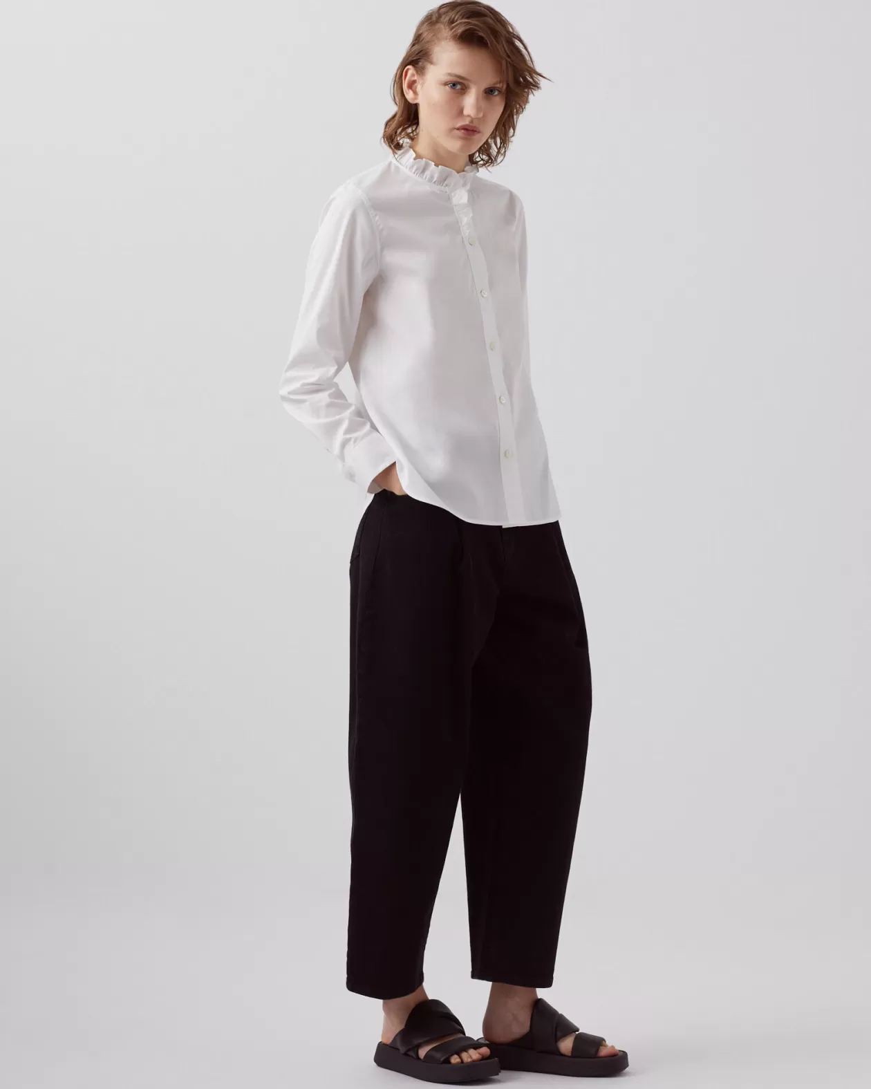 New Comptoir des Cotonniers Cotton Poplin Shirt 4235 Optical White