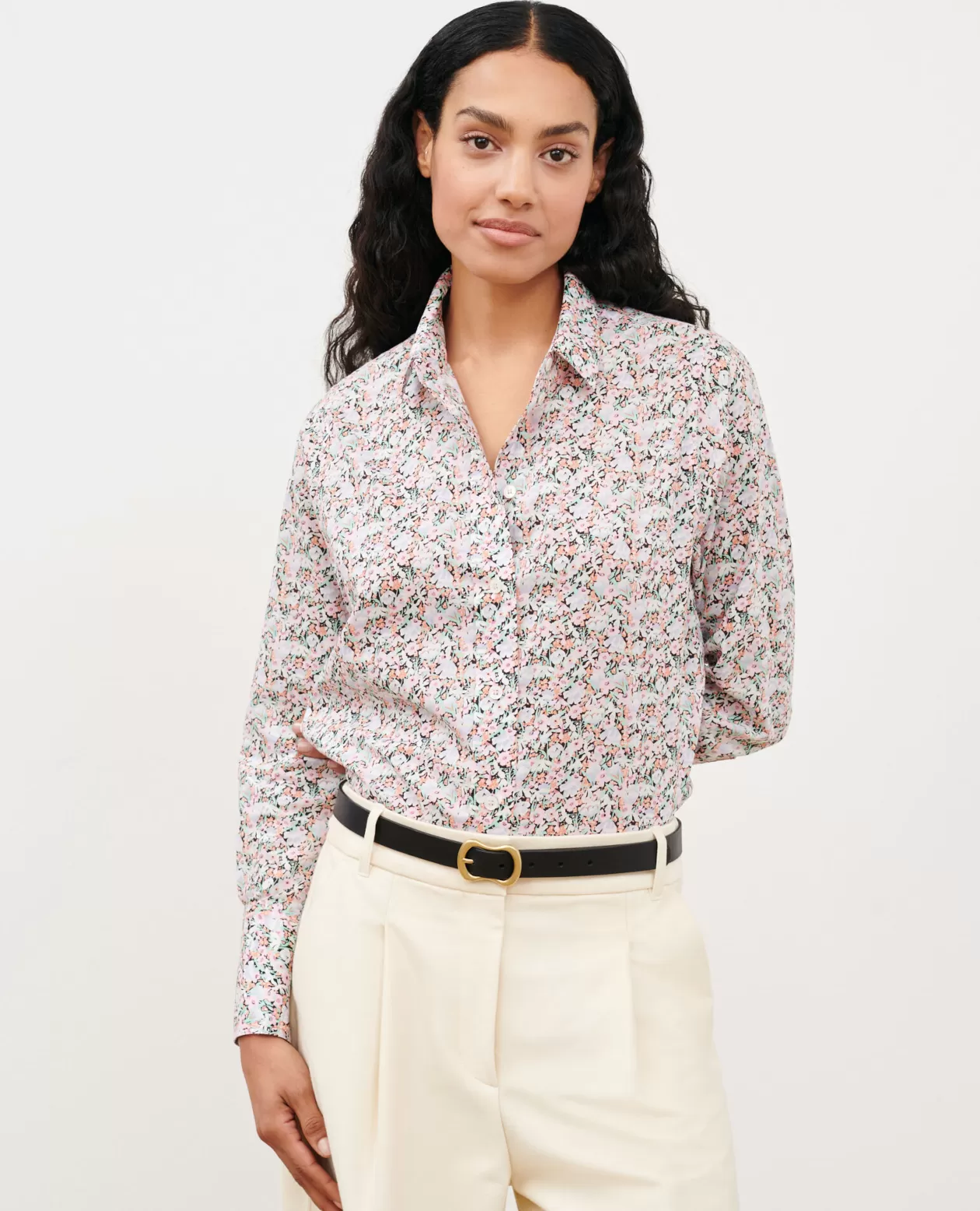 Fashion Comptoir des Cotonniers Cotton Shirt 0110 Champs Fleuris Pink