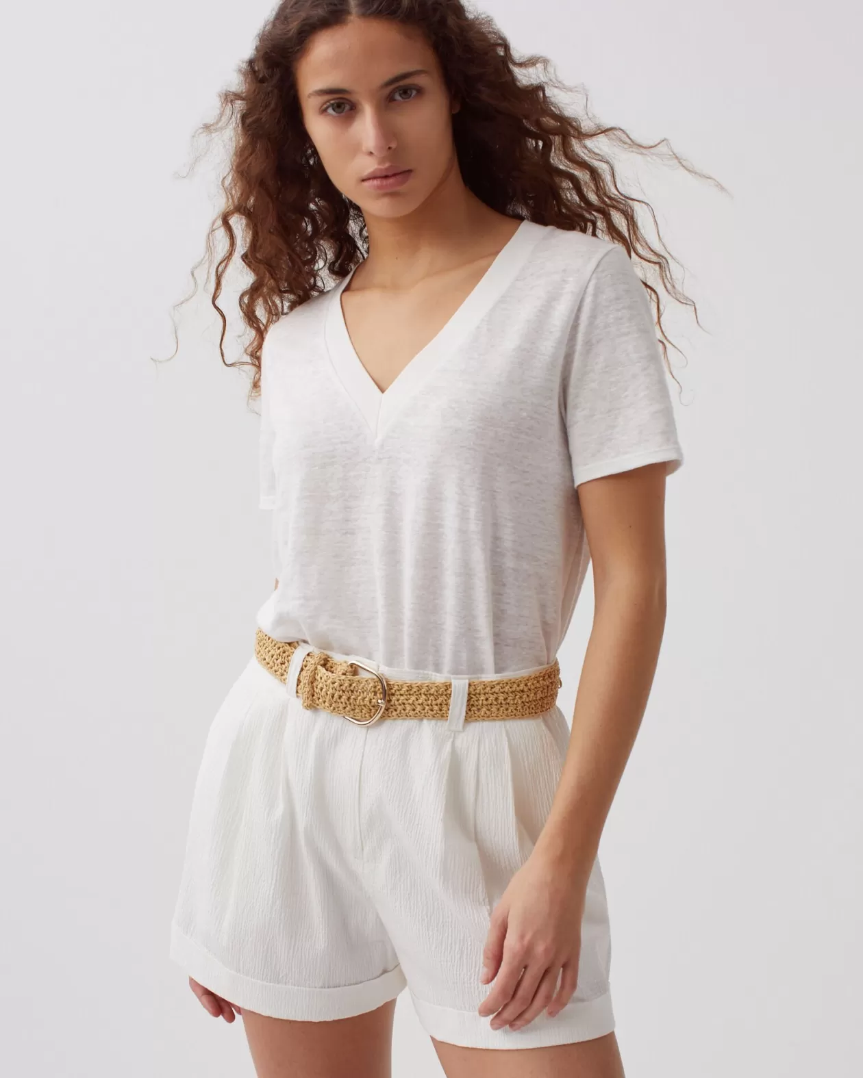 Discount Comptoir des Cotonniers Cotton Shorts 8885 00 White