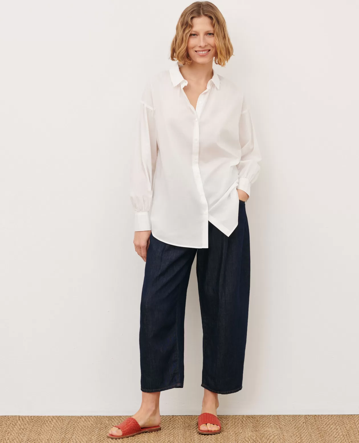 Discount Comptoir des Cotonniers Cotton Tunic Shirt 0007 White