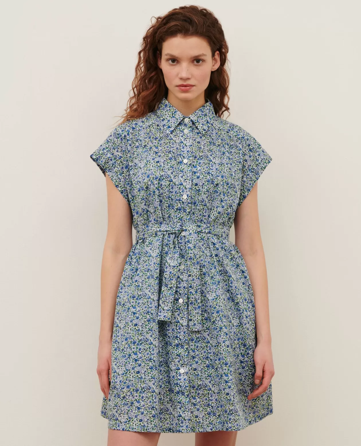 Cheap Comptoir des Cotonniers Cotton Voile Mini Dress 7050 92_Print_Blue