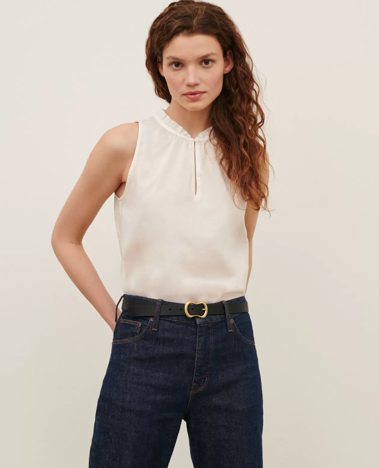 Store Comptoir des Cotonniers Cotton Voile Top 01 White