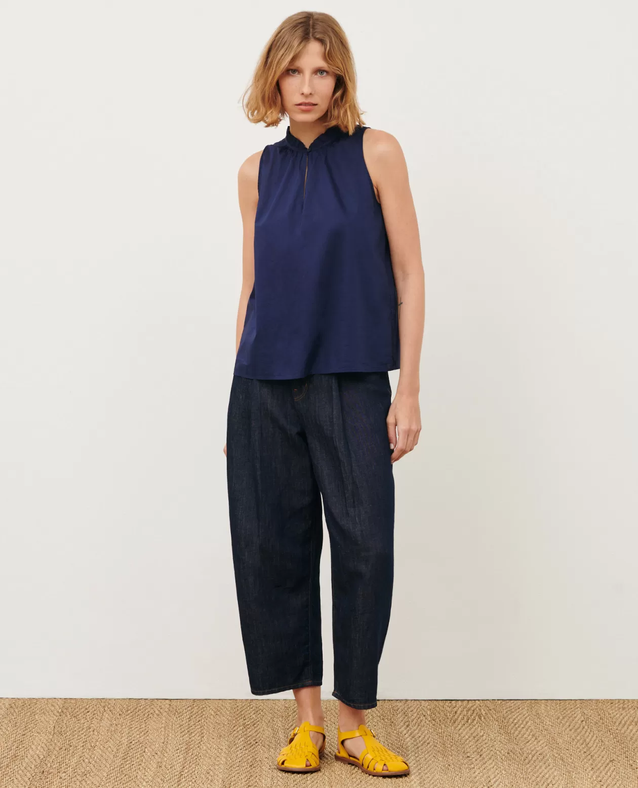 Cheap Comptoir des Cotonniers Cotton Voile Top 68 Blue