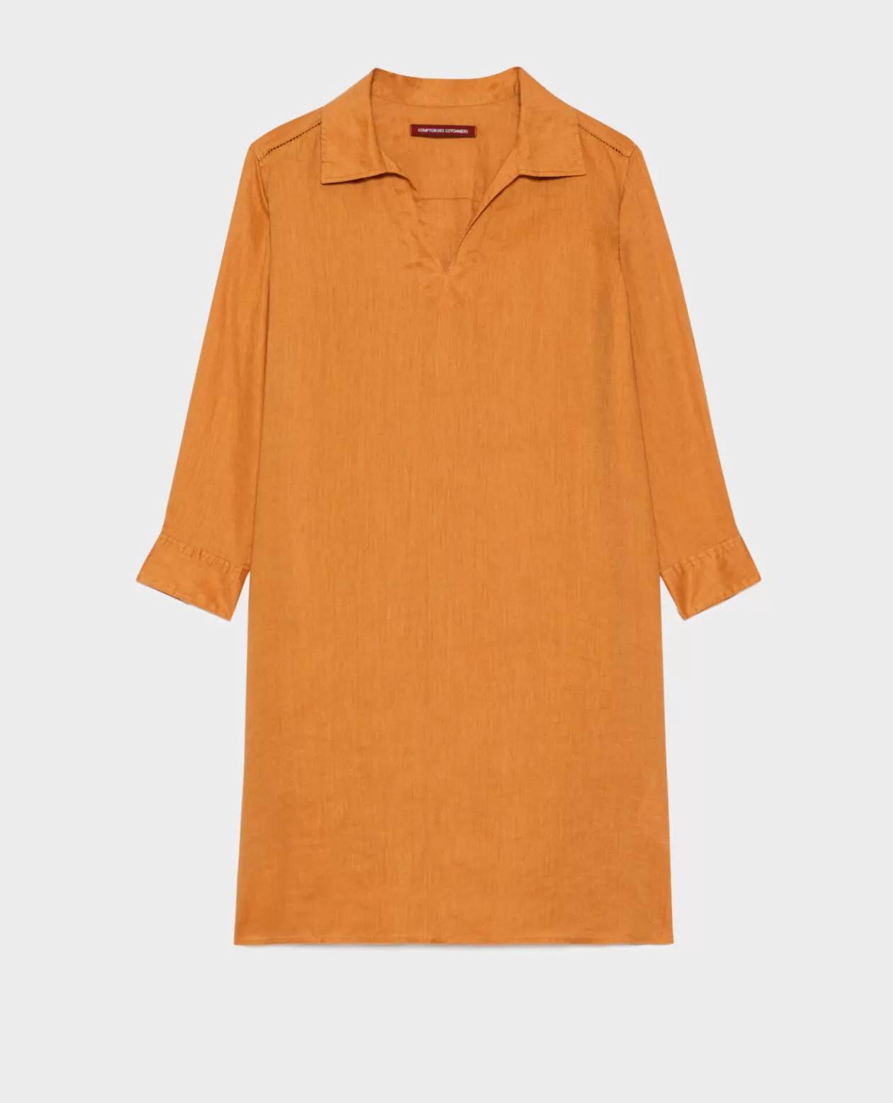 Online Comptoir des Cotonniers Daisy - Floaty Linen Dress 0320 Almond Brown