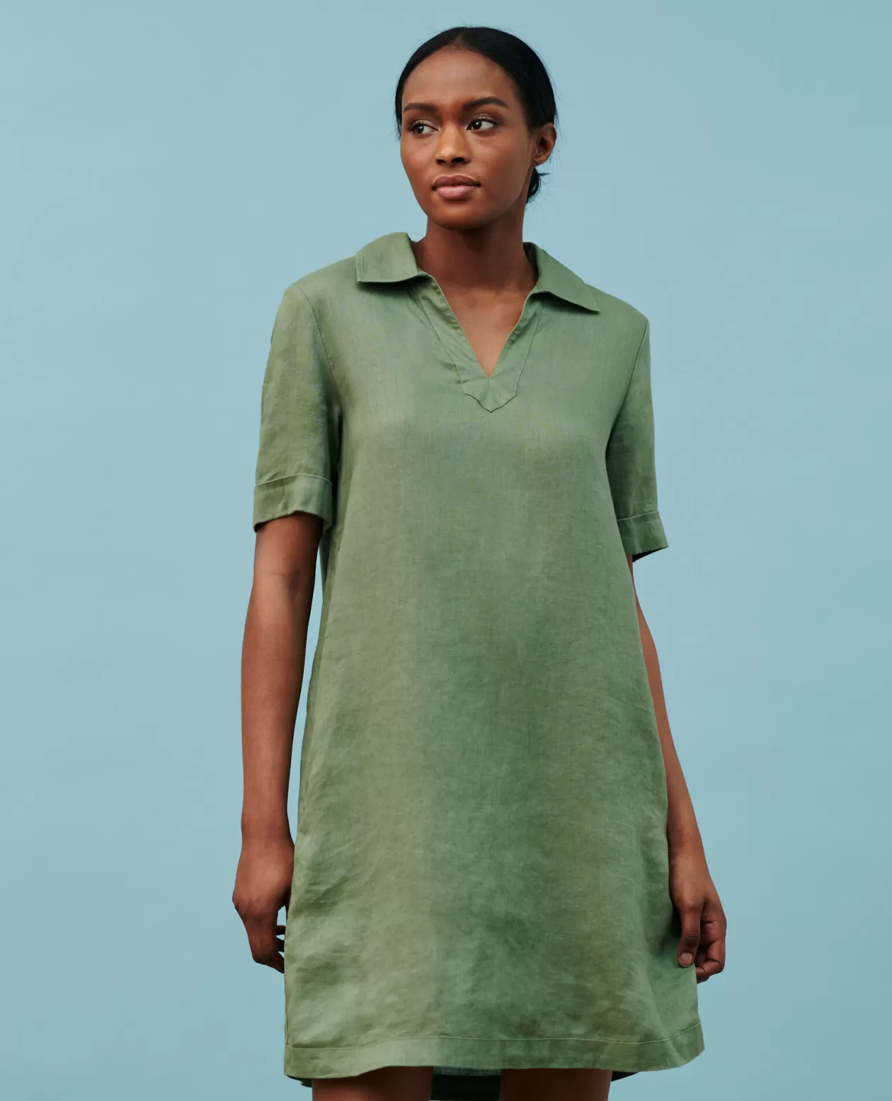 Best Sale Comptoir des Cotonniers Daisy - Iconique Linen Dress 52 Green
