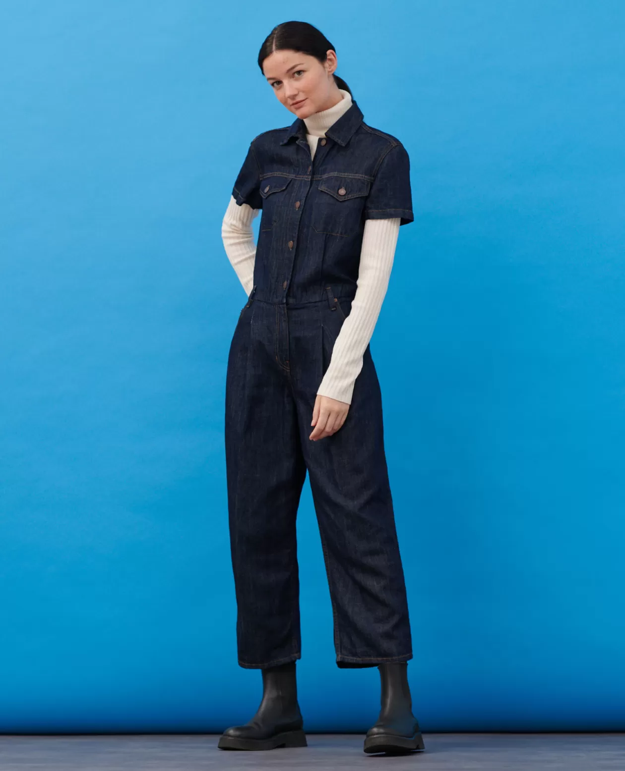 Cheap Comptoir des Cotonniers Denim Jumpsuit 0681 Rinse Denim