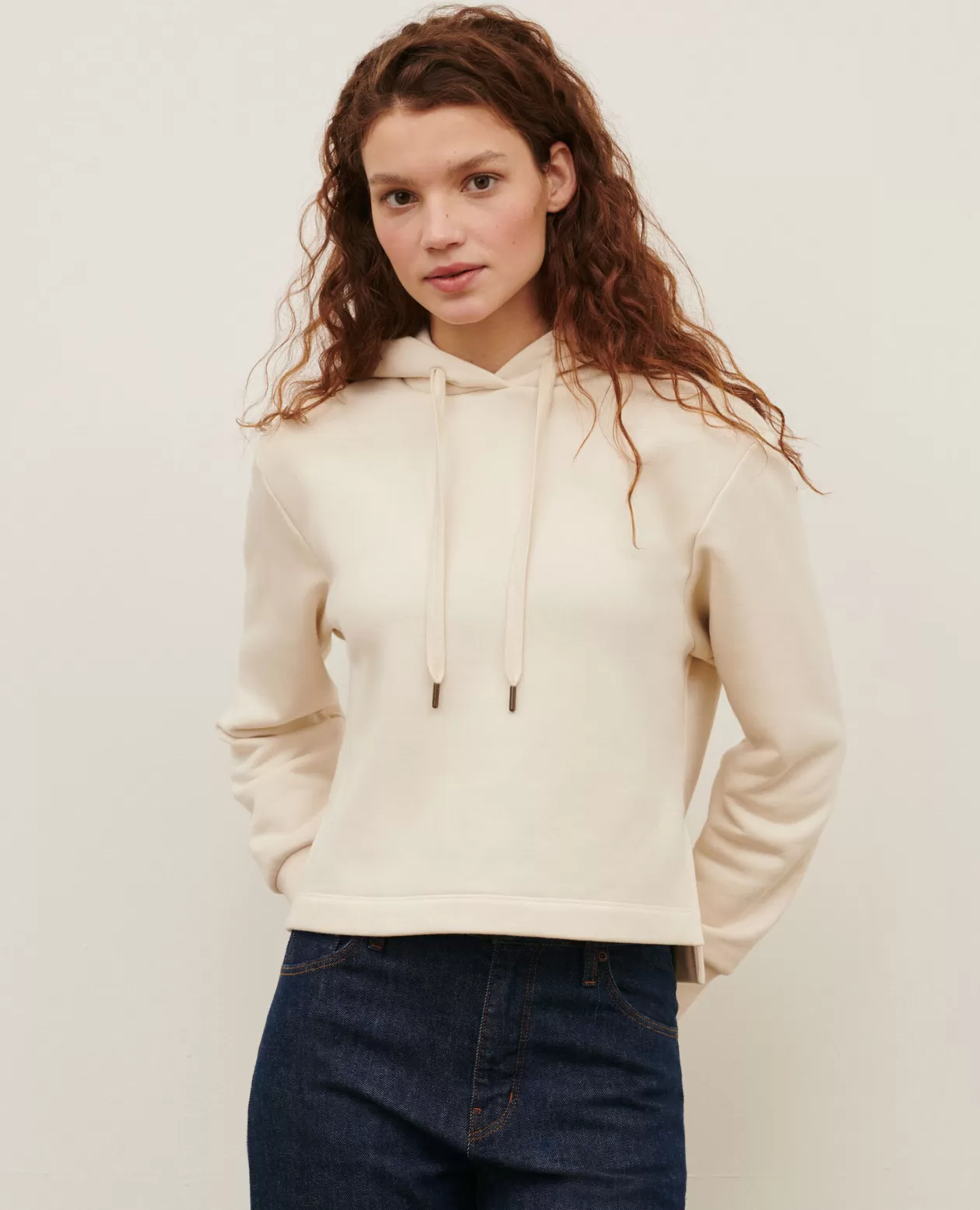 Outlet Comptoir des Cotonniers Hooded Sweatshirt 0107 Off White