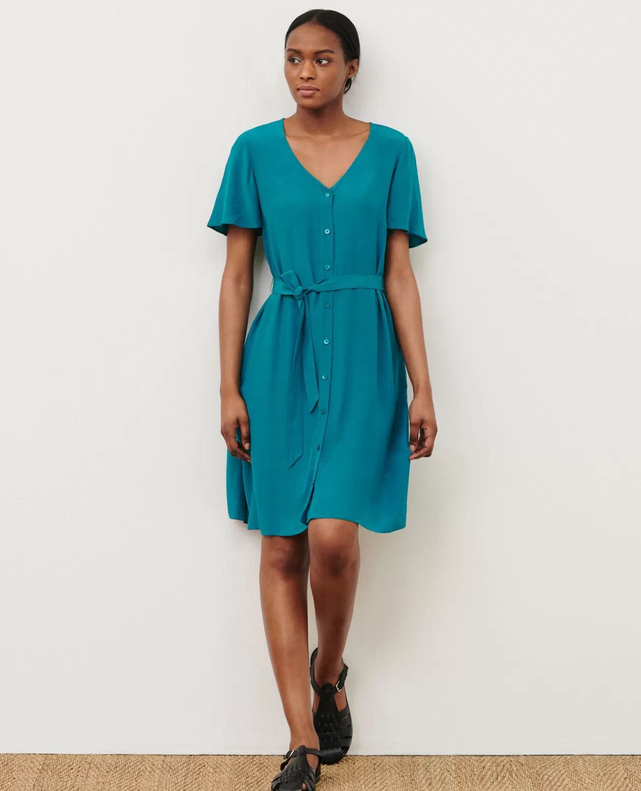 Clearance Comptoir des Cotonniers Laetitia - Floaty Mini Dress 8906 Harbor Blue