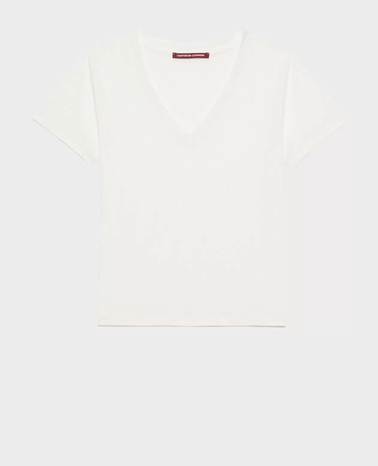 Best Sale Comptoir des Cotonniers Lea - Loose V-Neck T-Shirt Cloud Dancer
