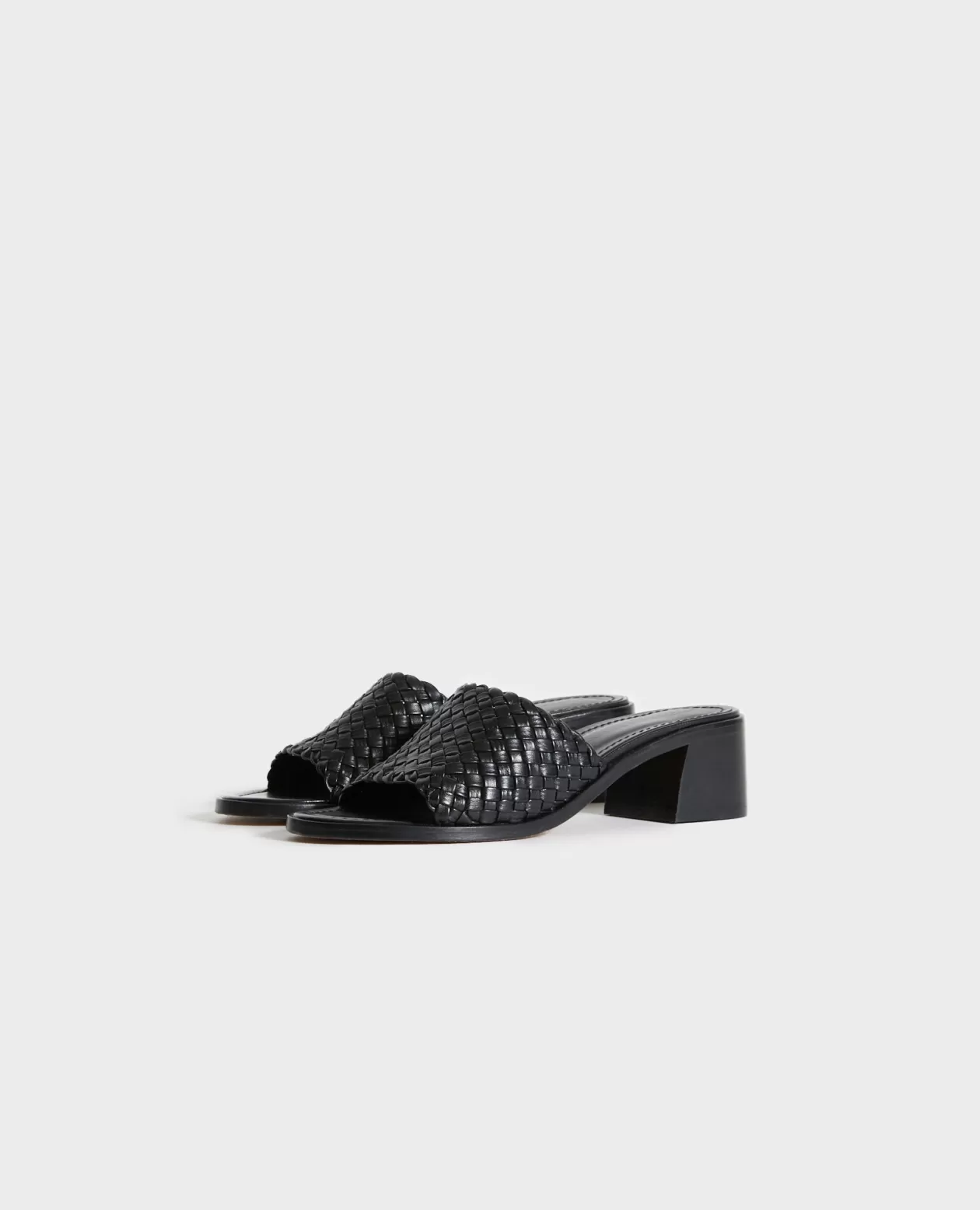 Sale Comptoir des Cotonniers Leather Heeled Sandals 09 Black