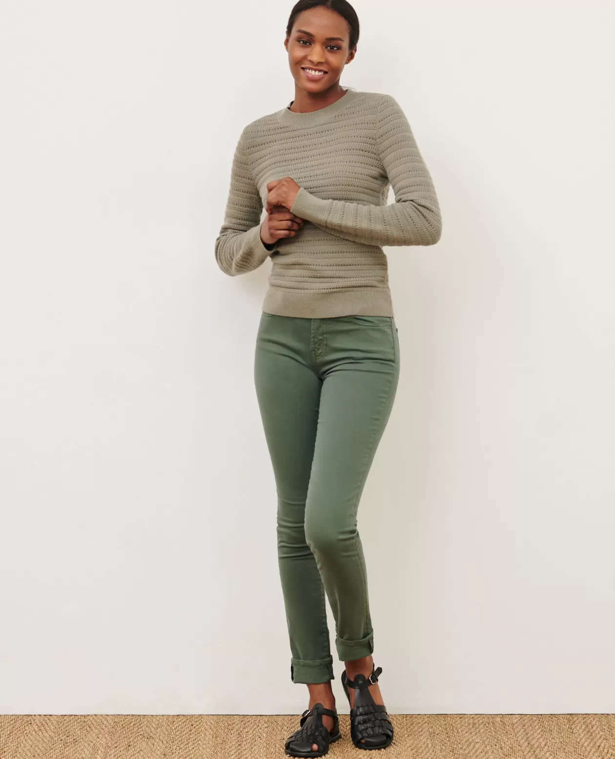 New Comptoir des Cotonniers Lili - Slim - Cotton Jeans 0381 Dark Forest