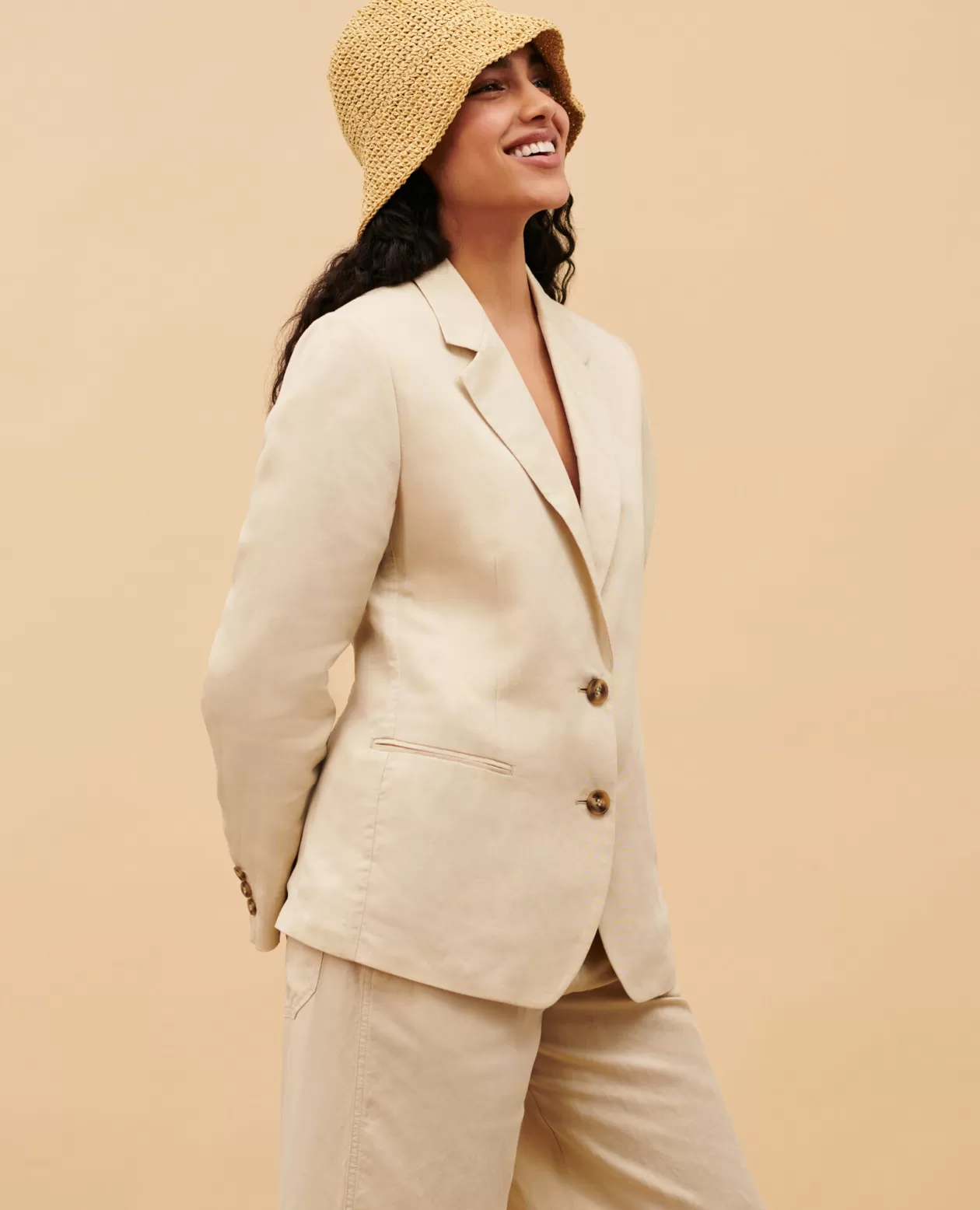 Store Comptoir des Cotonniers Linen Blend Blazer 0300 Castle Wall