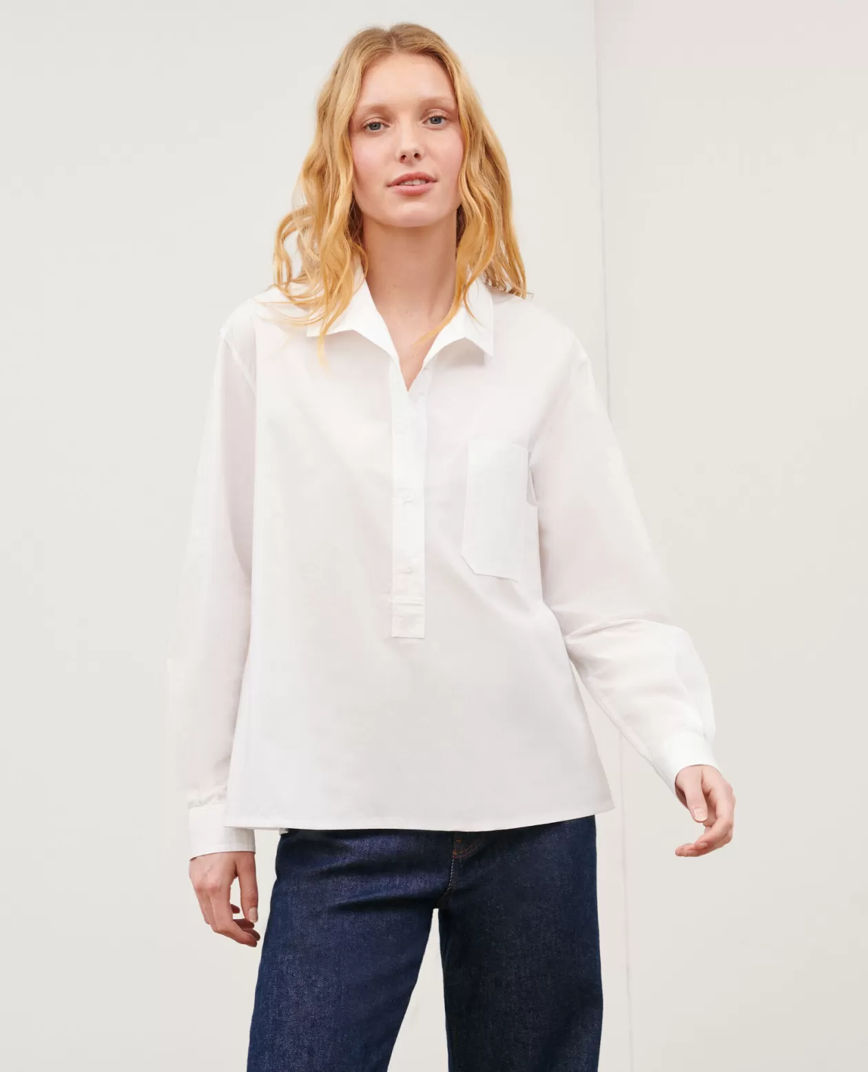 Hot Comptoir des Cotonniers Loose Cotton Kaftan Shirt 0007 White