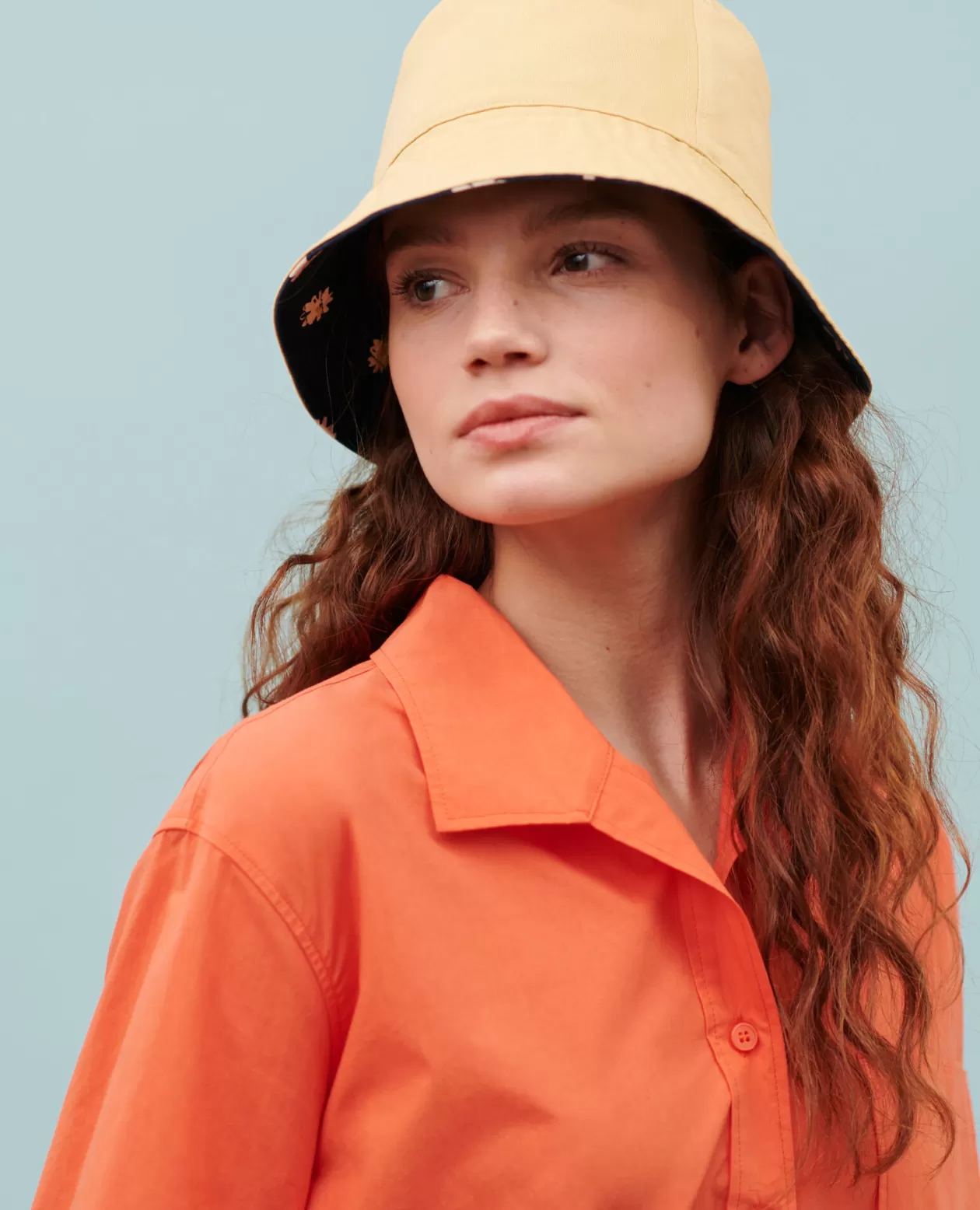 Online Comptoir des Cotonniers Loose Cotton Kaftan Shirt 0250 Tiger Lily Orange