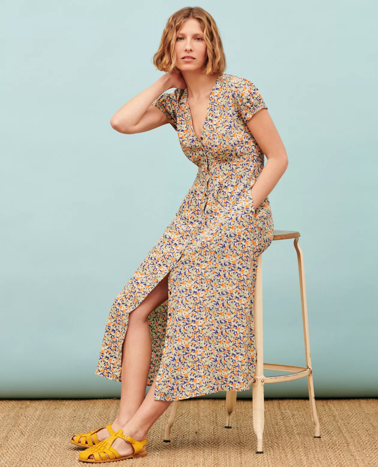 Online Comptoir des Cotonniers Ludivine - Long Dress 0661 Zest Blue