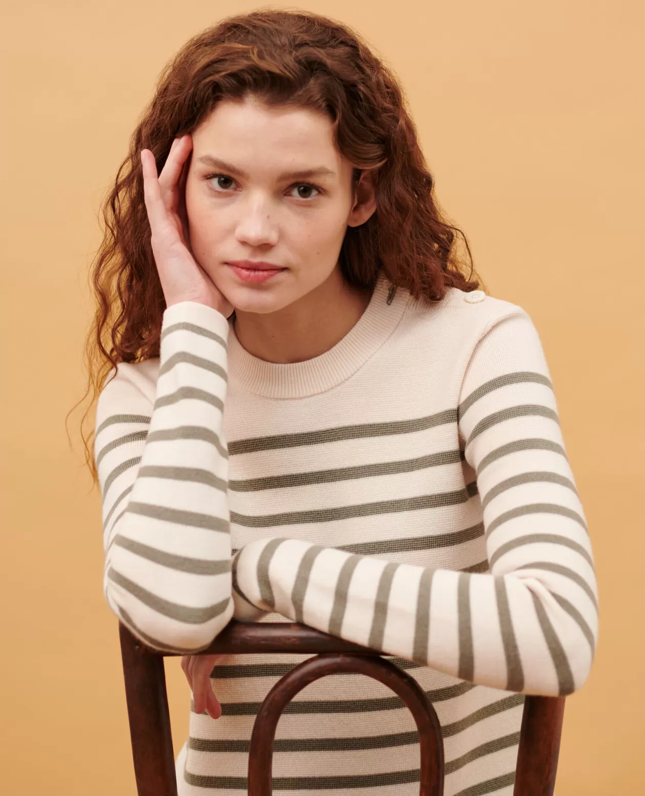 Flash Sale Comptoir des Cotonniers Maddy - Striped Merino Wool Jumper 0561 Vetiver Stripes
