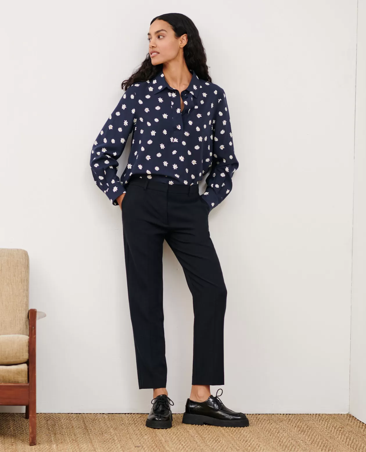 Cheap Comptoir des Cotonniers Marguerite - Cigarette Trousers Black Beauty