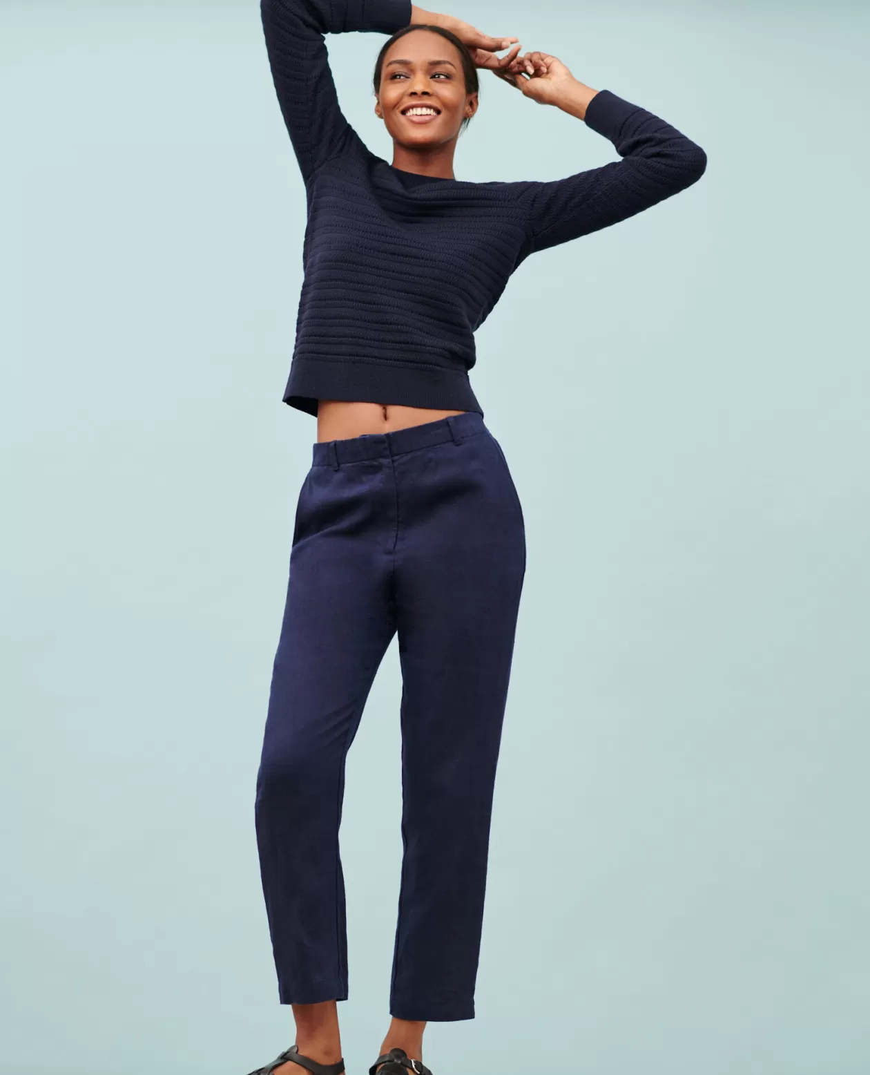 Online Comptoir des Cotonniers Marguerite - Cigarette Trousers 68 Blue