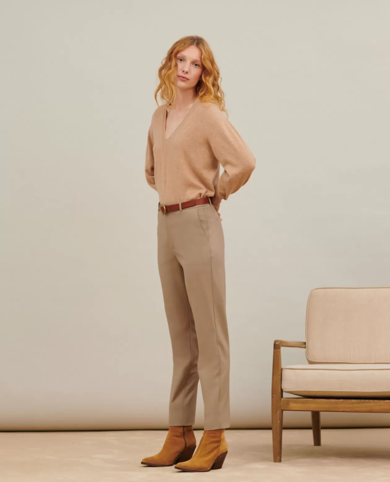Cheap Comptoir des Cotonniers Marguerite - Cigarette Trousers 0311 Beige