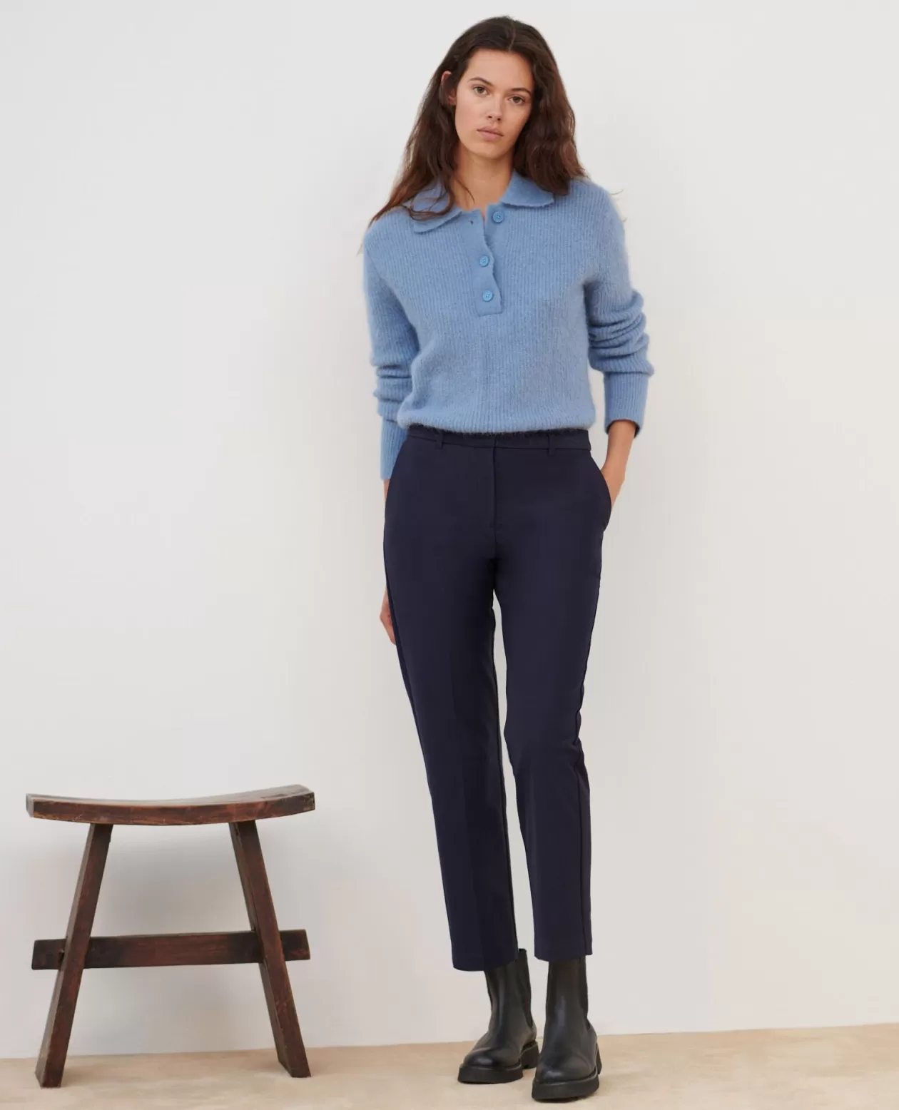 Hot Comptoir des Cotonniers Marguerite - Cigarette Trousers 4277 Night_Sky