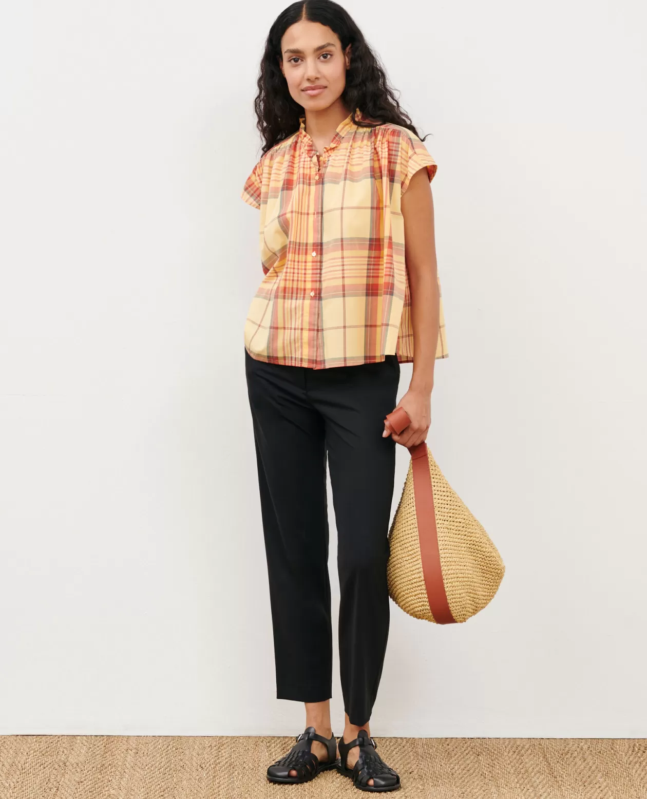 Shop Comptoir des Cotonniers Marguerite - Cigarette Trousers 7016C 09 Black