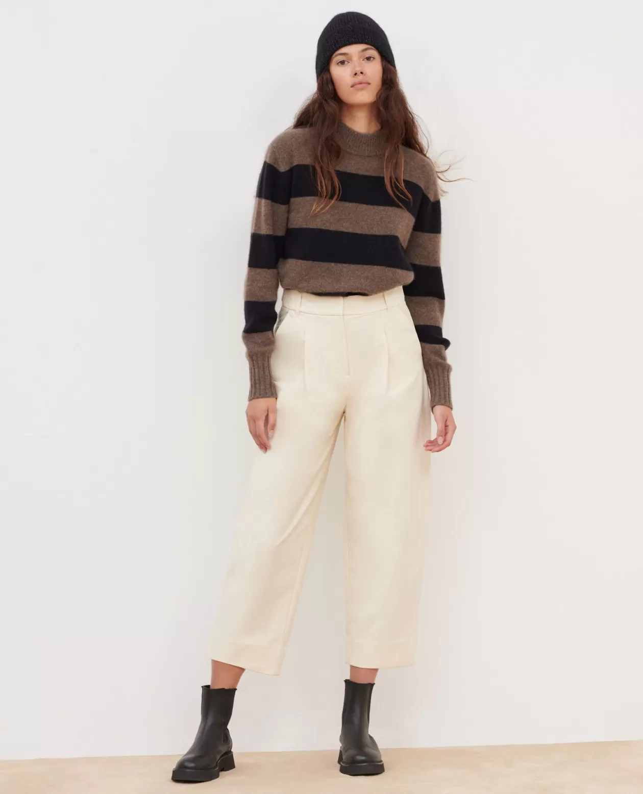 Outlet Comptoir des Cotonniers Peggy - Jersey Twill Trousers 4142 Ecru