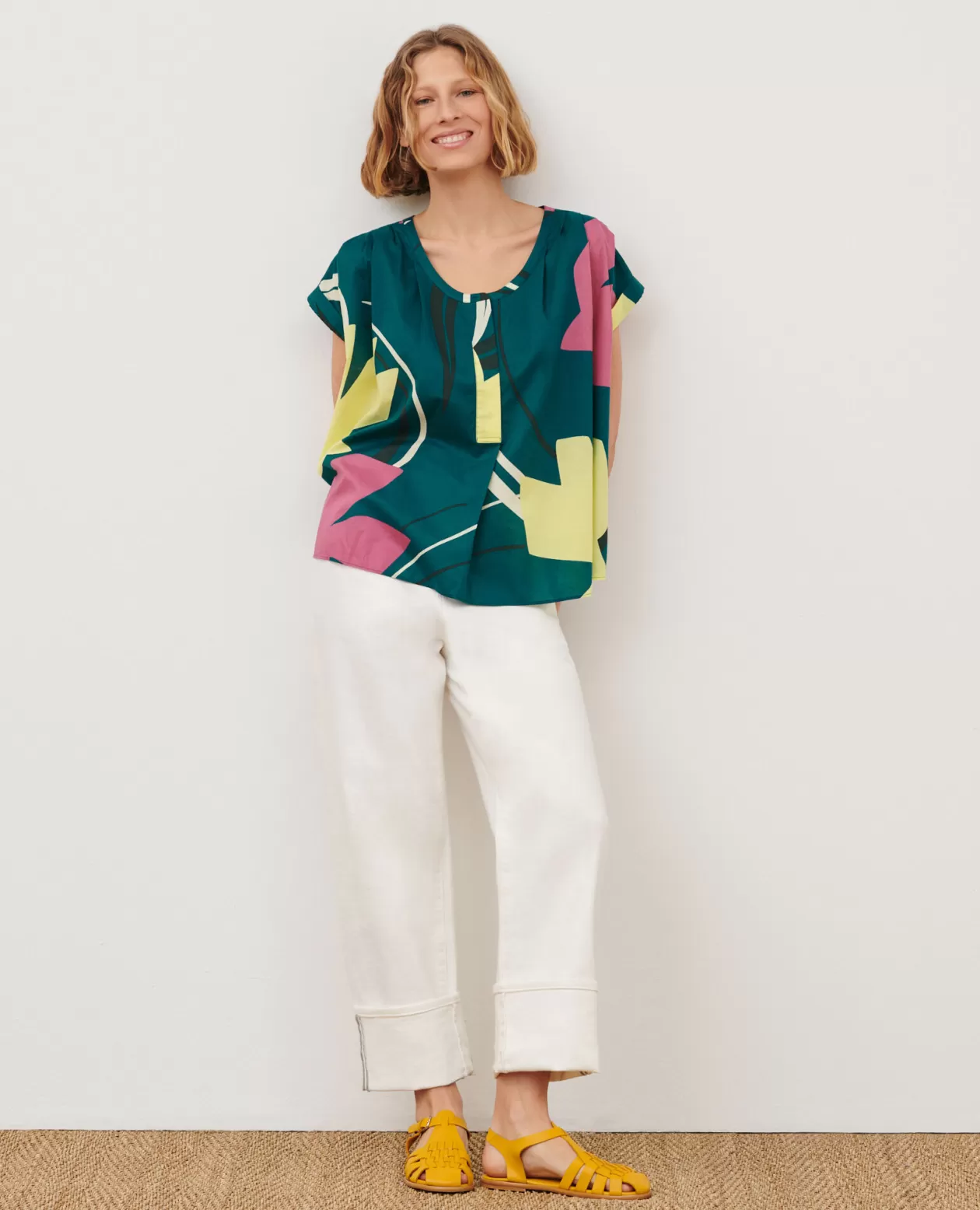 Cheap Comptoir des Cotonniers Printed Blouse 0649 Birdy Blue