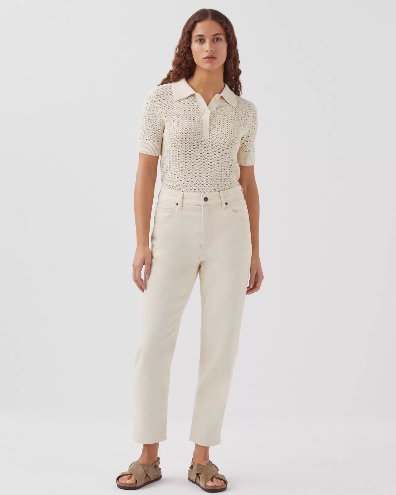 Hot Comptoir des Cotonniers Rita - Slouchy - Baggy Cotton Jeans 8904 01_Offwhite
