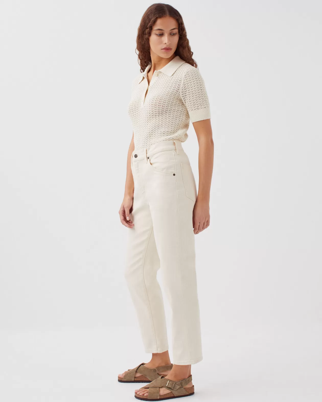 Hot Comptoir des Cotonniers Rita - Slouchy - Baggy Cotton Jeans 8904 01_Offwhite