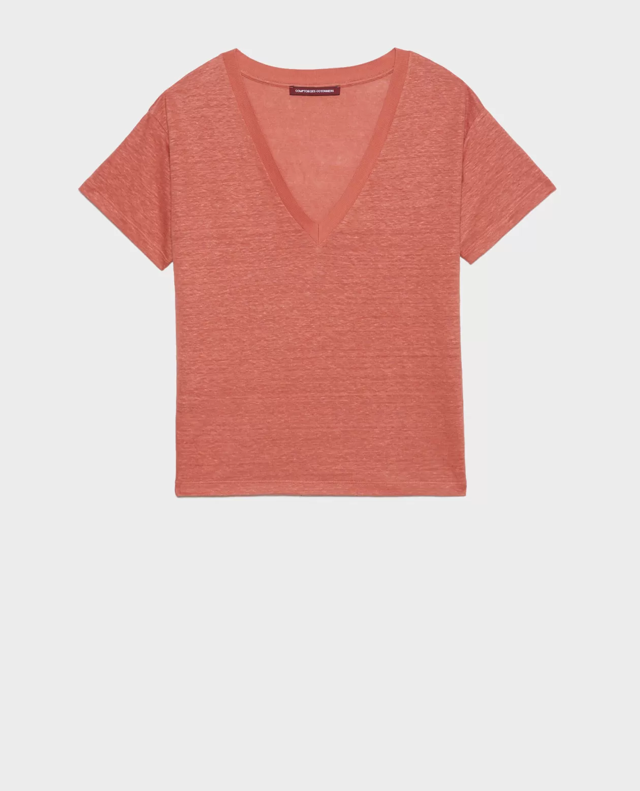 Cheap Comptoir des Cotonniers Sarah - Linen V-Neck T-Shirt 19 Wine