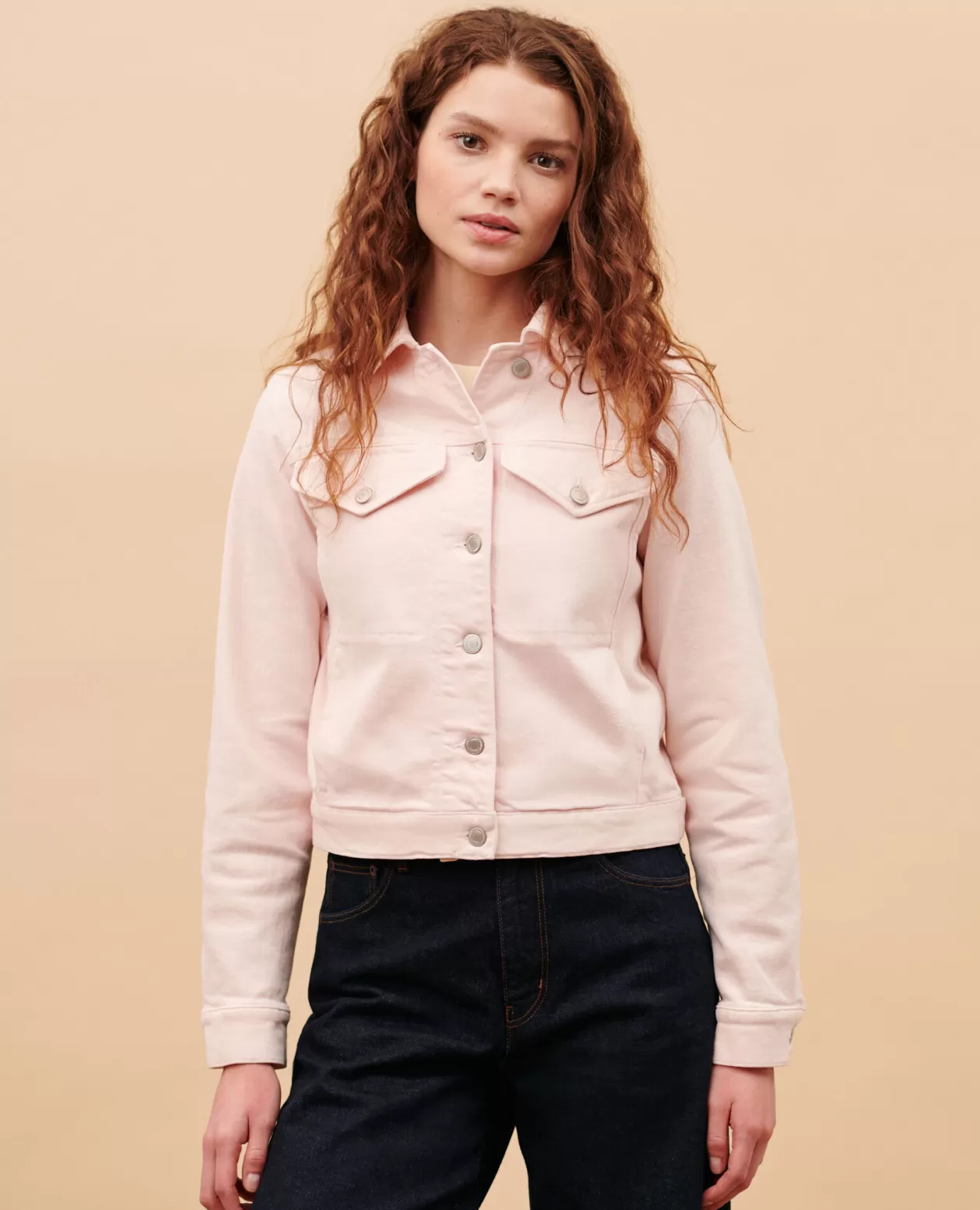 Cheap Comptoir des Cotonniers Short Denim Jacket 0100 Pink Marshmallow
