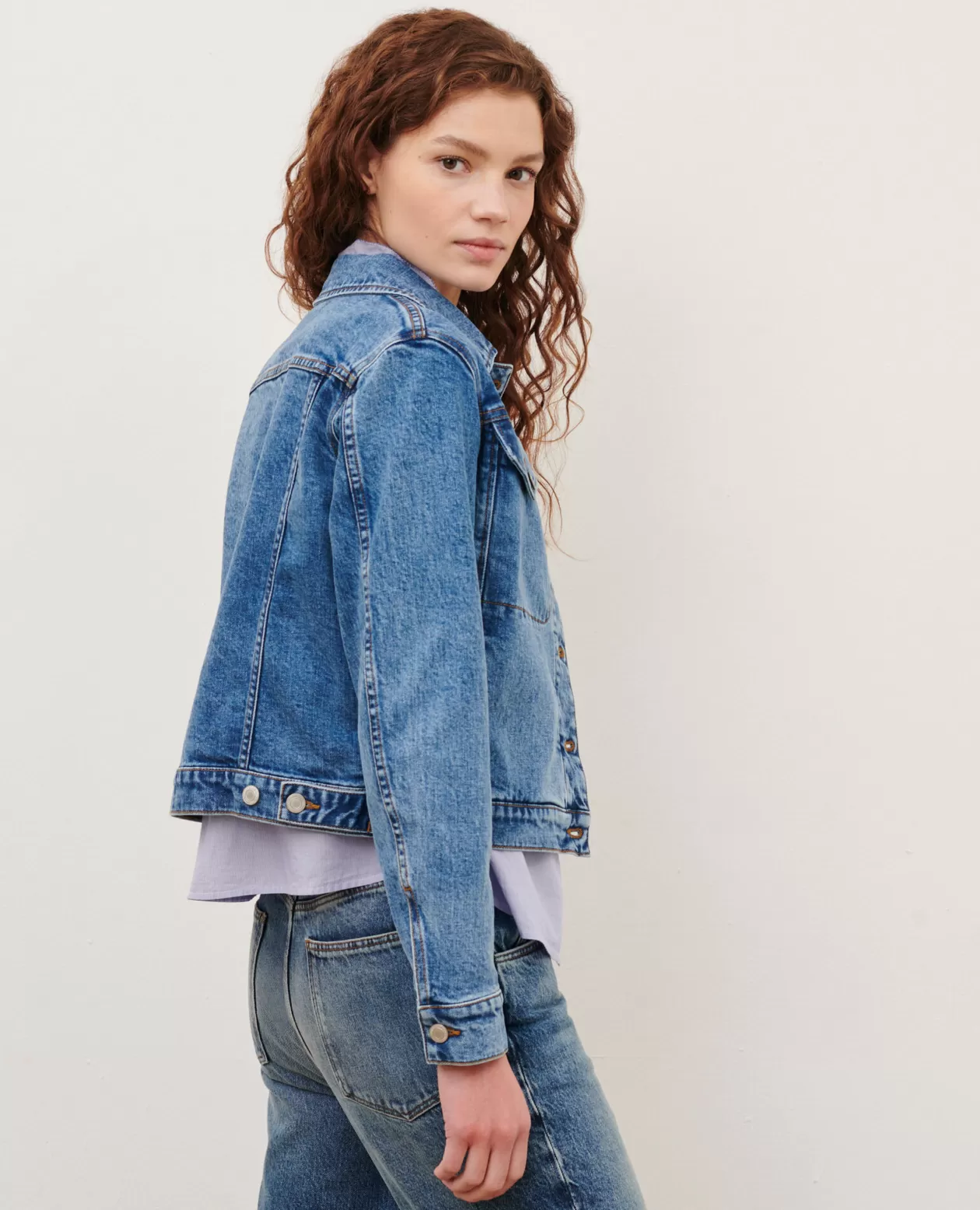 Cheap Comptoir des Cotonniers Short Denim Jacket 0642 Vintage Wash Denim