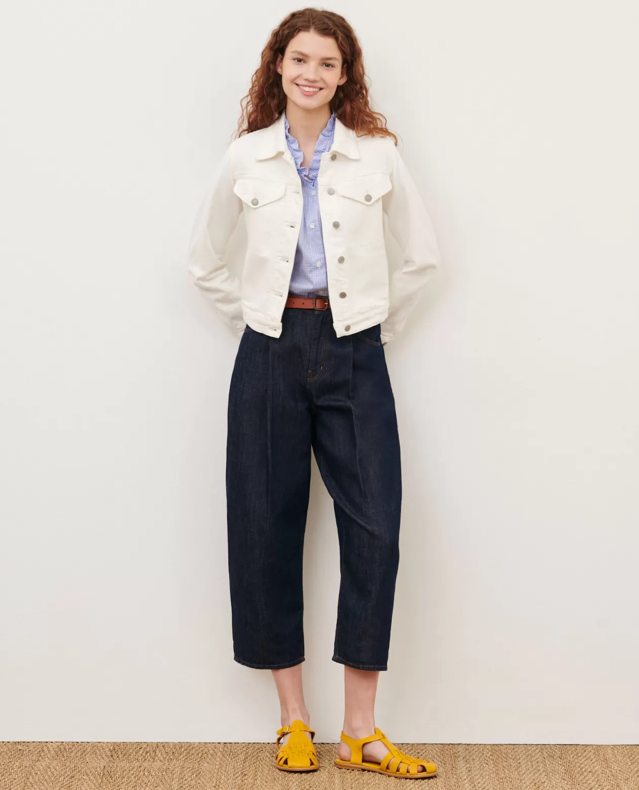 Fashion Comptoir des Cotonniers Short Denim Jacket 0003 White Denim