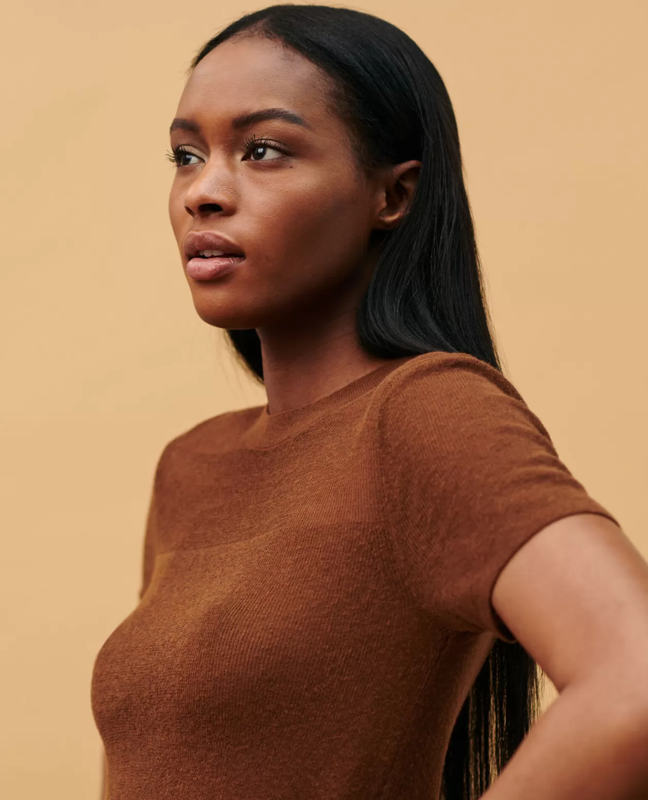 Cheap Comptoir des Cotonniers Short-Sleeve Top 0360 Emperador Brown