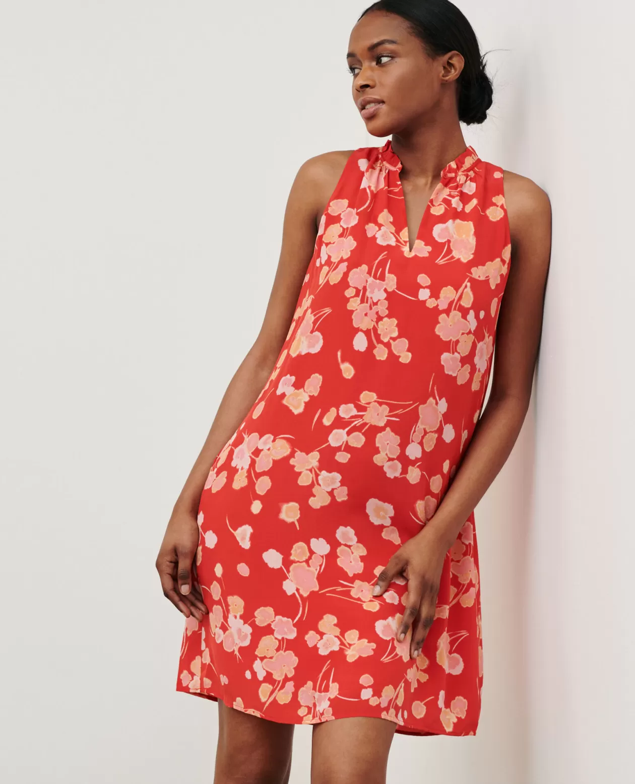 Outlet Comptoir des Cotonniers Silk Dress 7300 Print Red