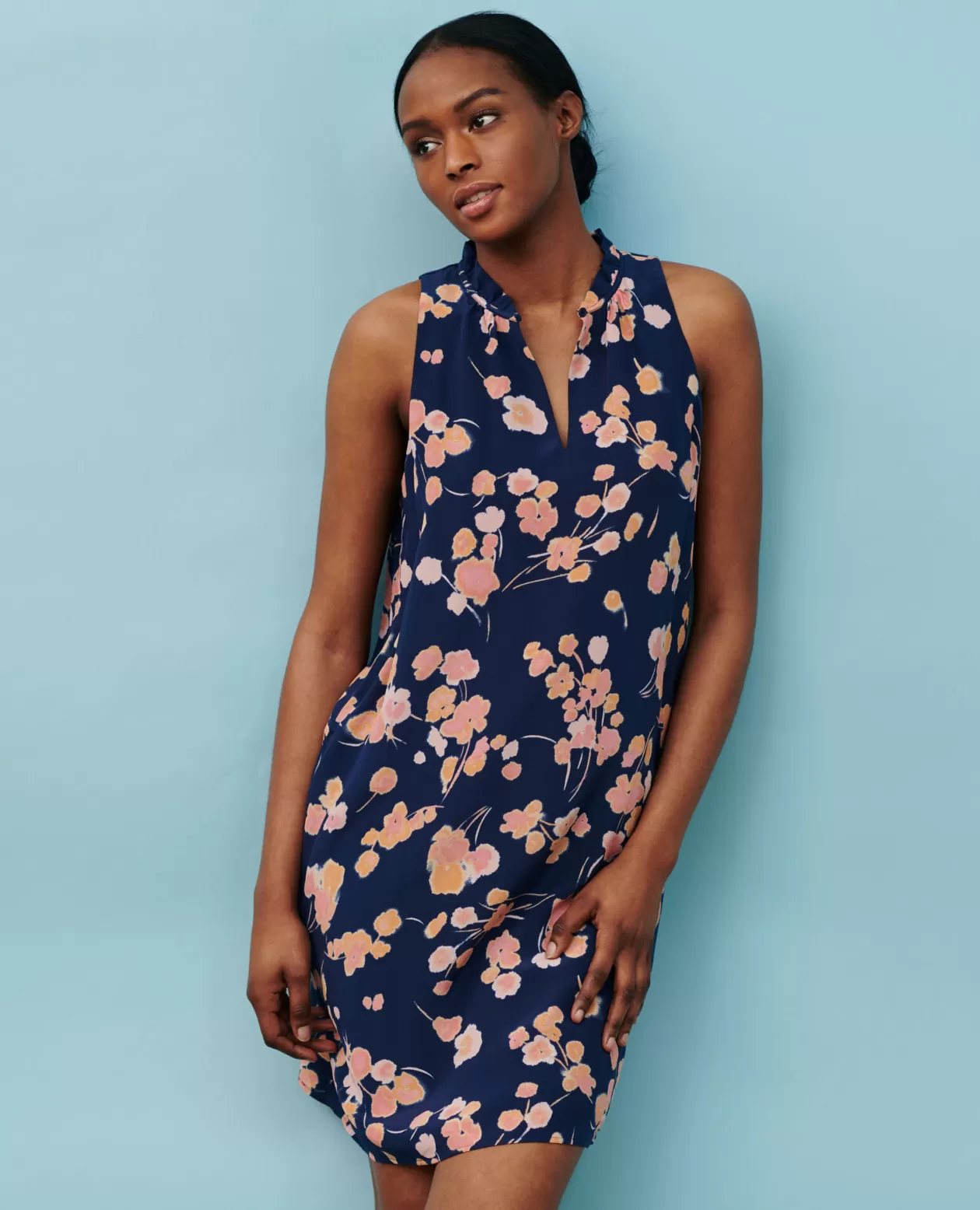 Sale Comptoir des Cotonniers Silk Dress Print Navy