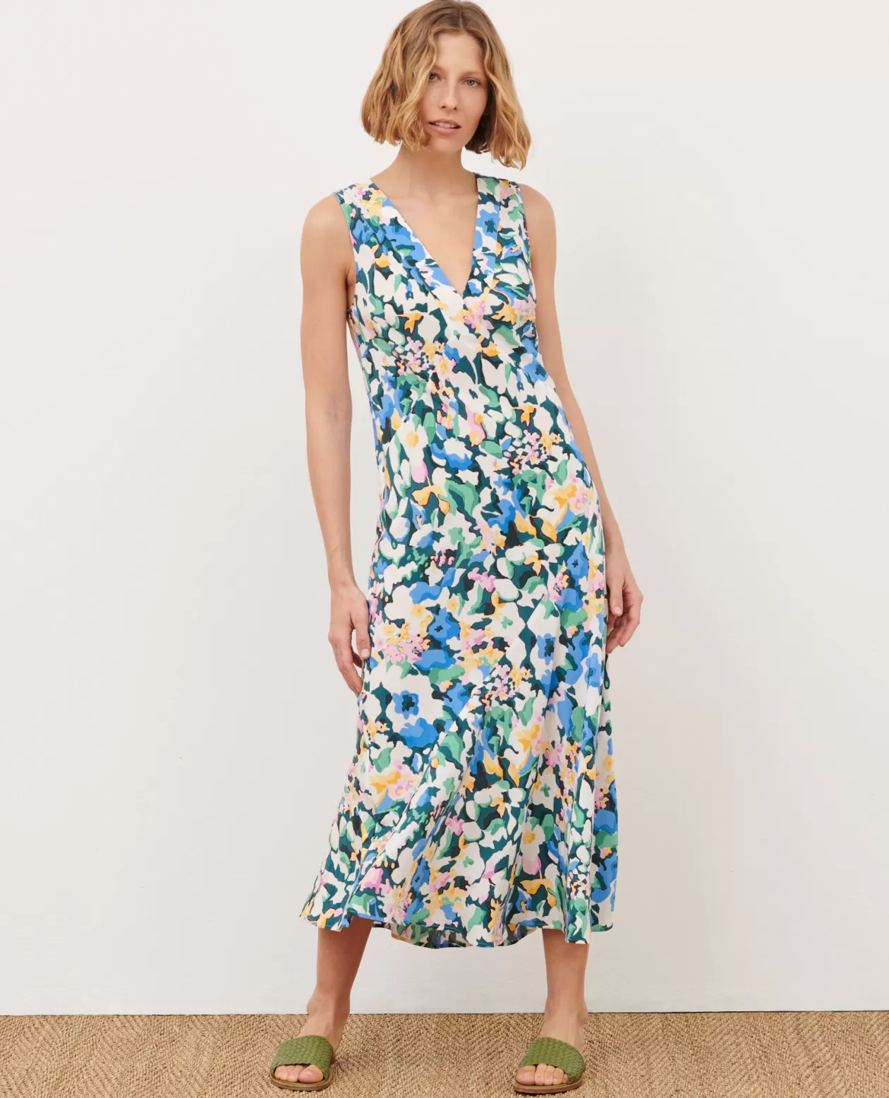 Fashion Comptoir des Cotonniers Silky Maxi Dress A610 Eden Blue