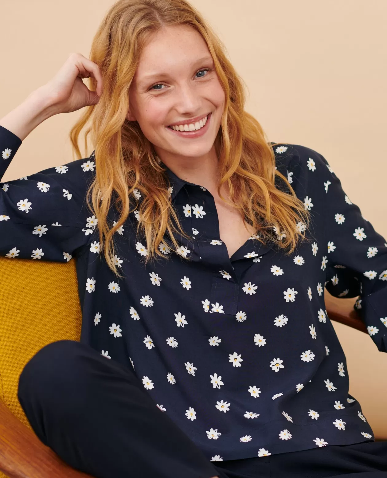 Outlet Comptoir des Cotonniers Silky Printed Shirt 0694 Daisy